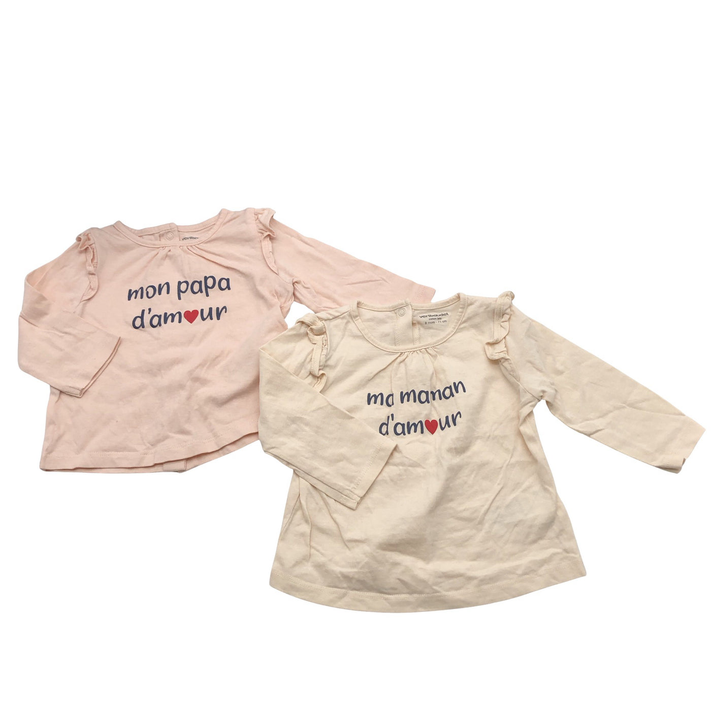 Tyttöjen Vertbaudet - Trikoopaita, koko 68 - 74 - Vaaleanpunainen (2)