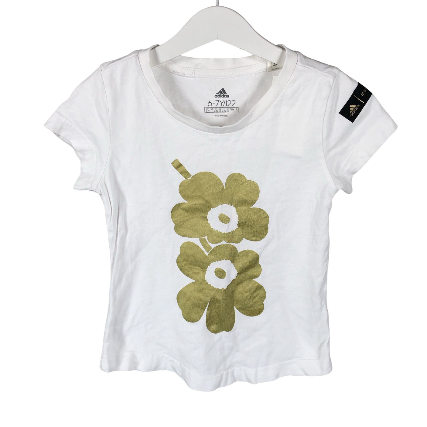 Tyttöjen Adidas - T-paita, koko 116 - 122 - Valkoinen (1)