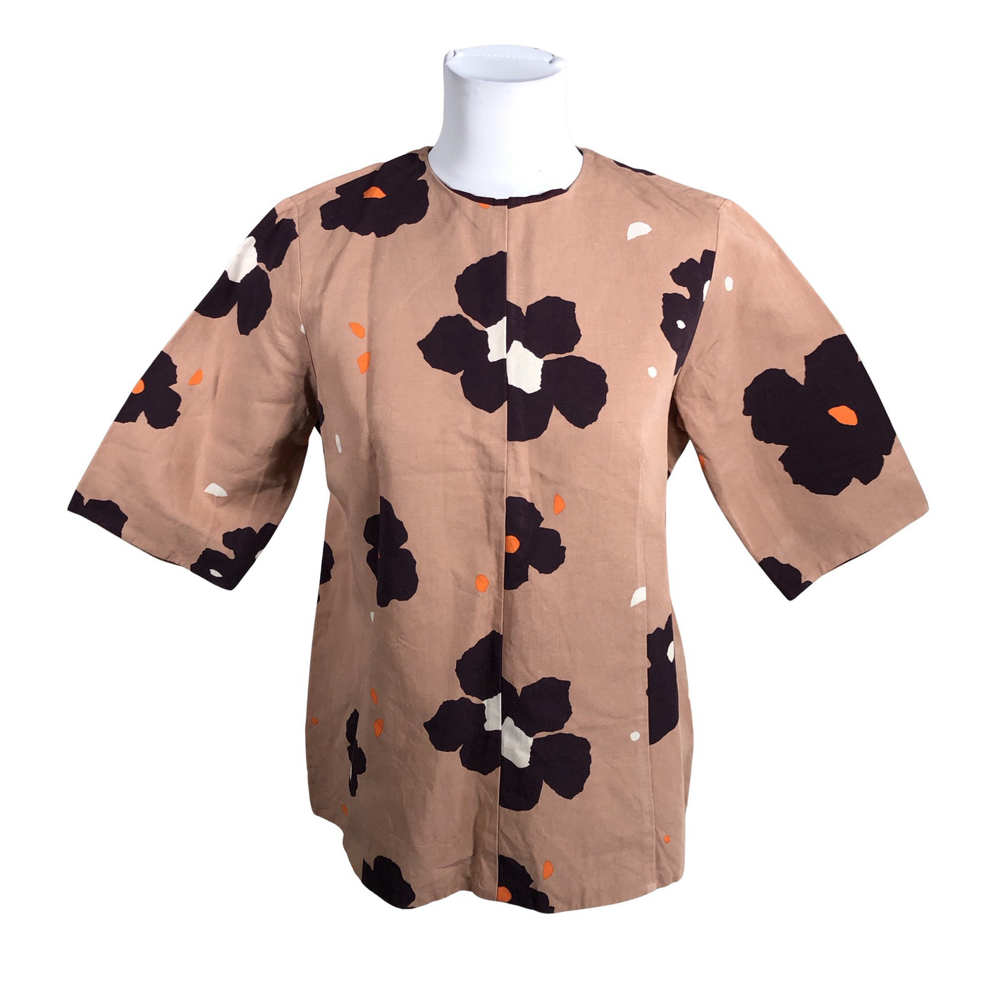 Naisten Marimekko - Lyhythihainen pusero, koko 40 - Beige (1)
