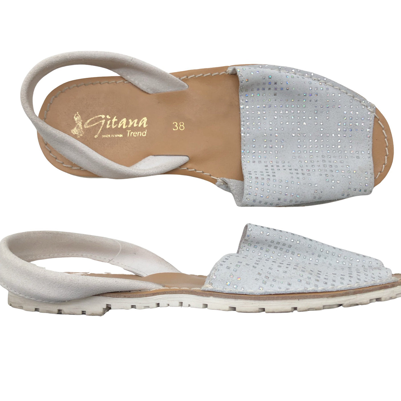 Naisten Gitana - Sandaalit, koko 38 - Hopea (1)
