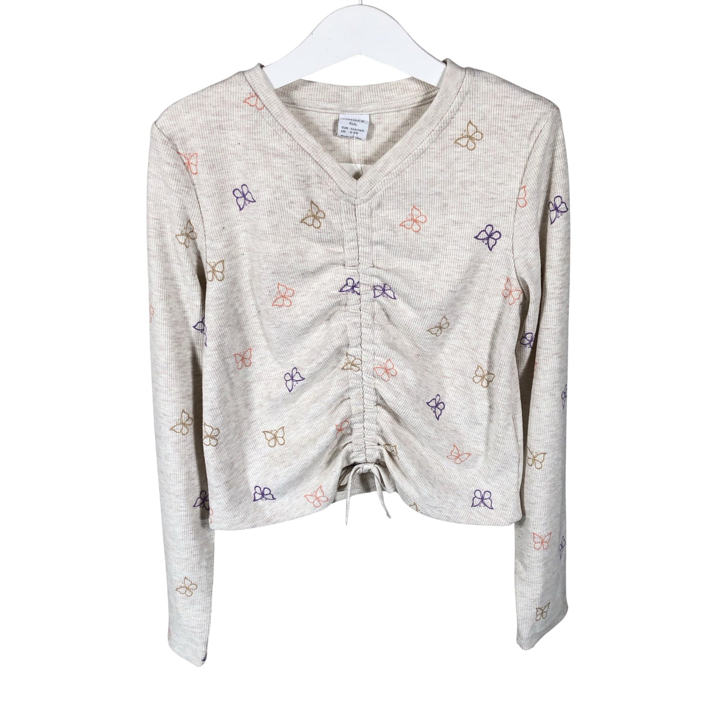 Tyttöjen Lindex - Trikoopaita, koko 134 - 140 - Beige (1)