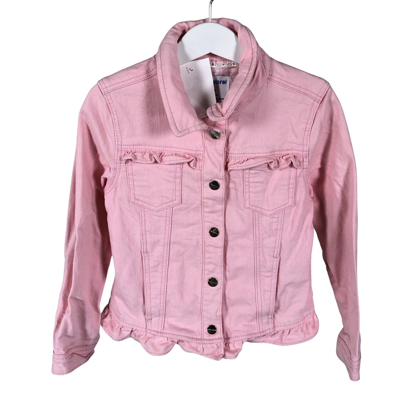 Tyttöjen Mayoral - Farkkutakki, koko 116 - 122 - Vaaleanpunainen (1)