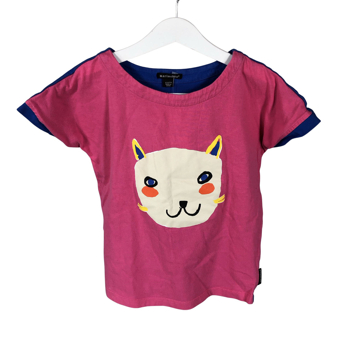 Tyttöjen Marimekko - T-paita, koko 116 - 122 - Pinkki (1)