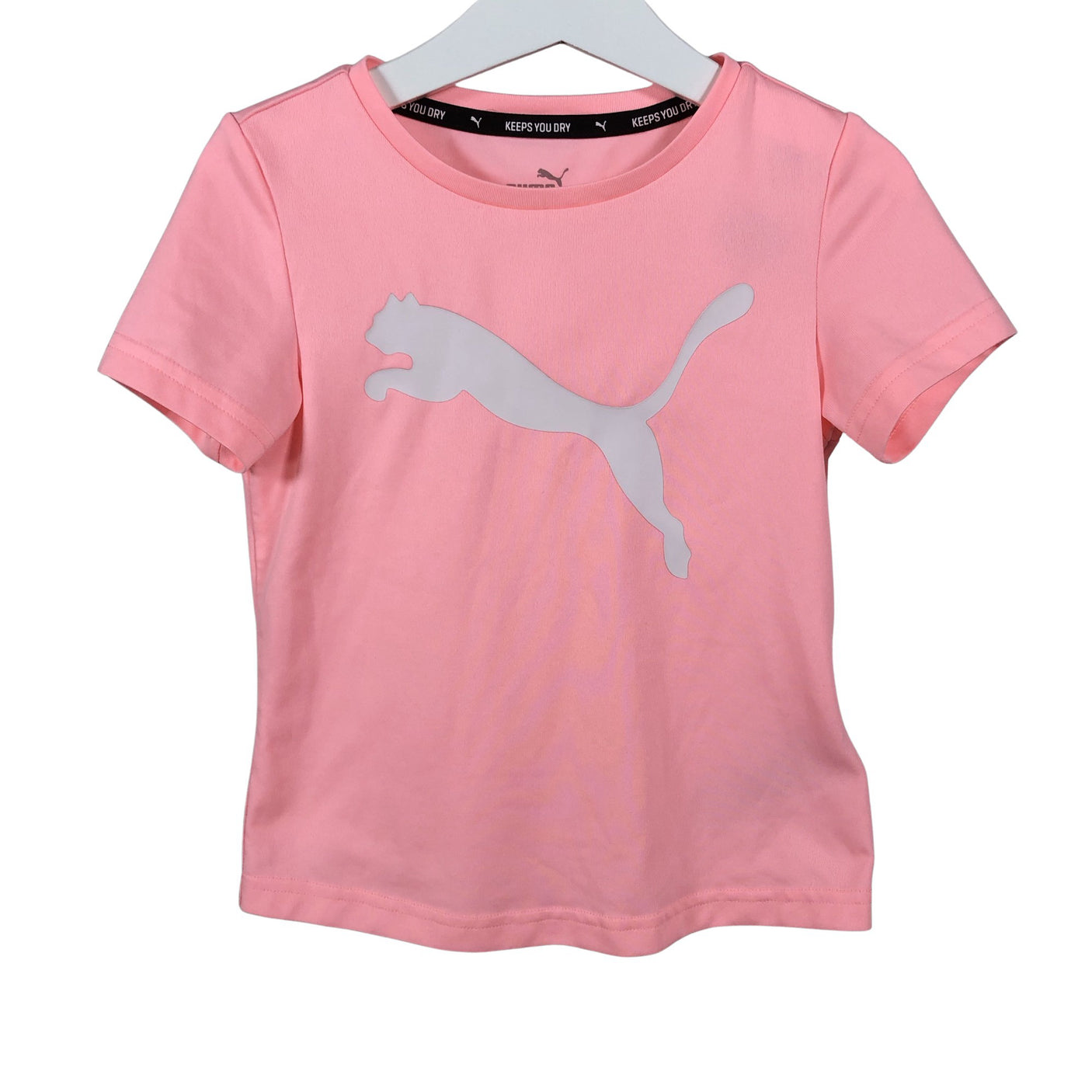 Tyttöjen Puma - Urheilupaita, lyhyet hihat, koko 110 - 116 - Vaaleanpunainen (1)