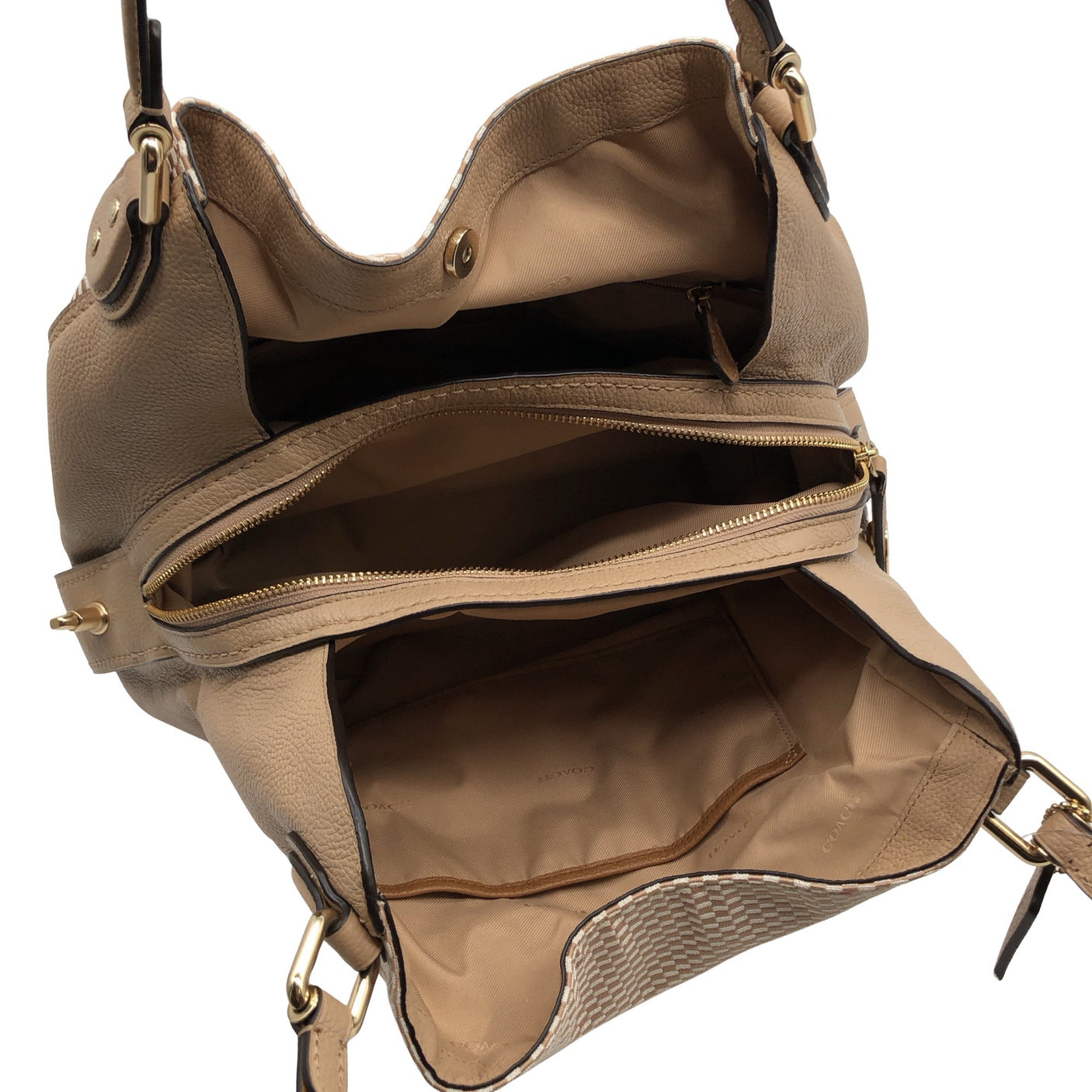 Naisten Coach - Käsilaukku, koko Midi - Beige (4)