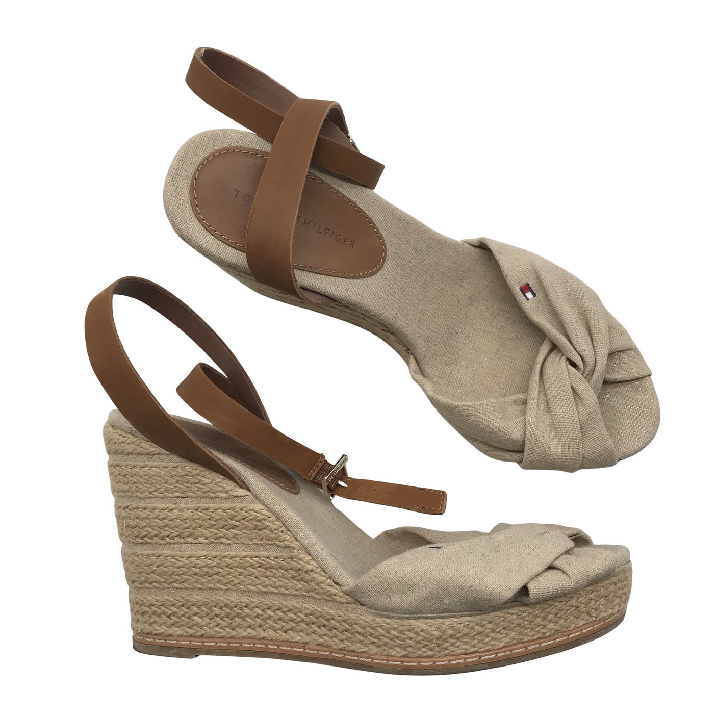 Naisten Tommy Hilfiger - Kiilakorkosandaalit, koko 40 - Beige (1)