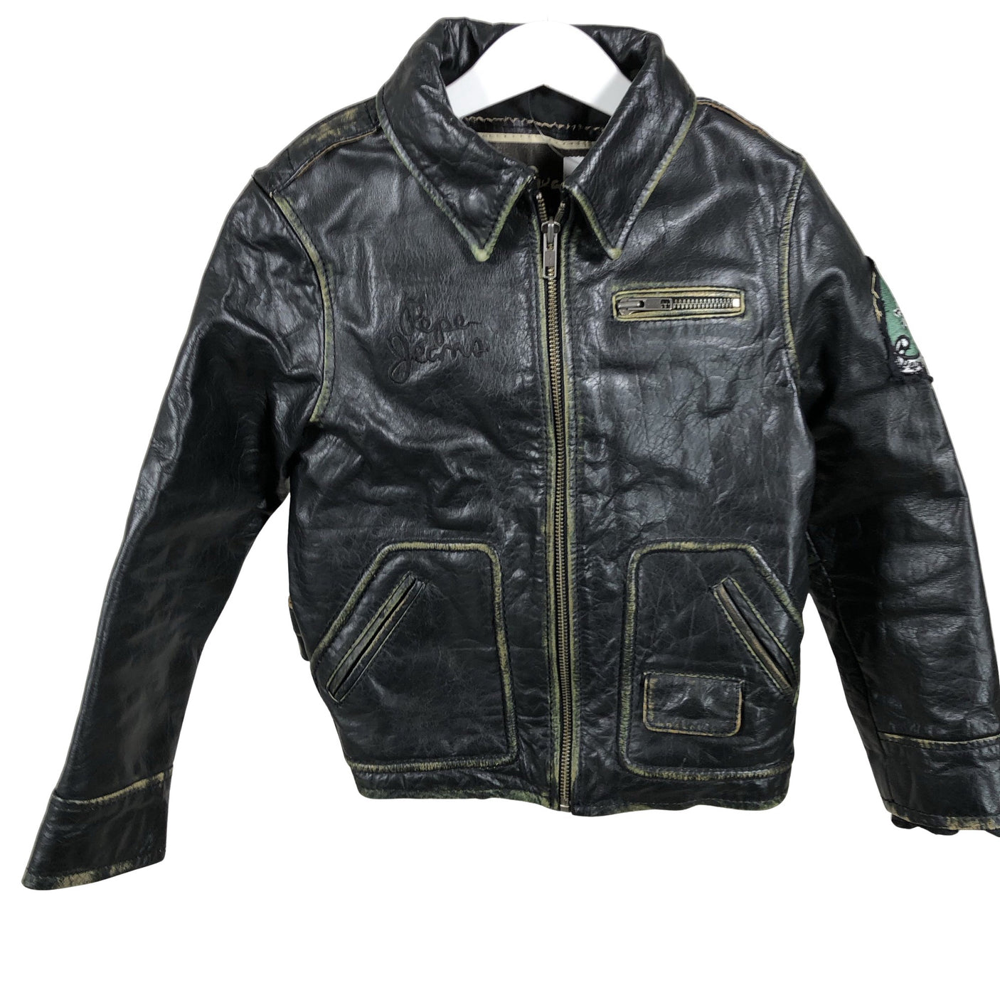 Unisex Pepe Jeans - Nahkatakki, koko 122 - 128 - Musta (1)