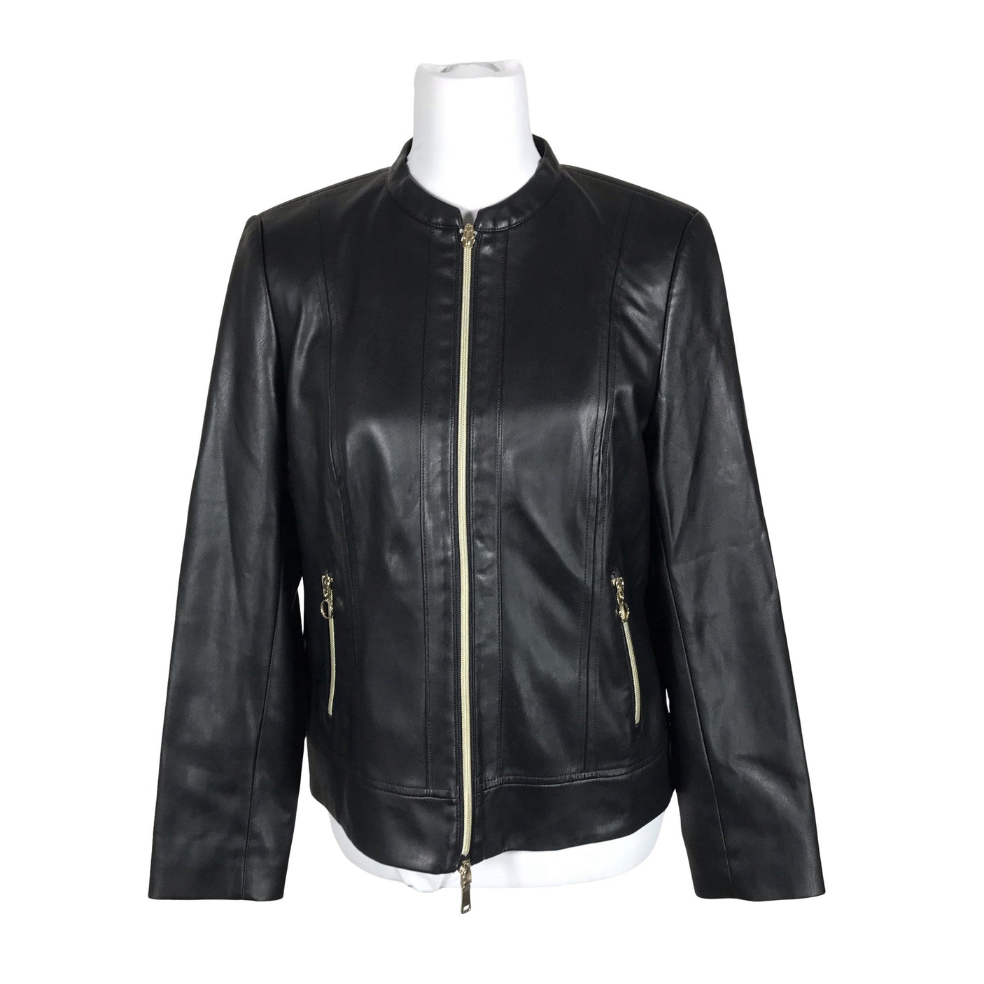 Naisten Betty Barclay - Nahkatakki, koko 42 - Musta (2)