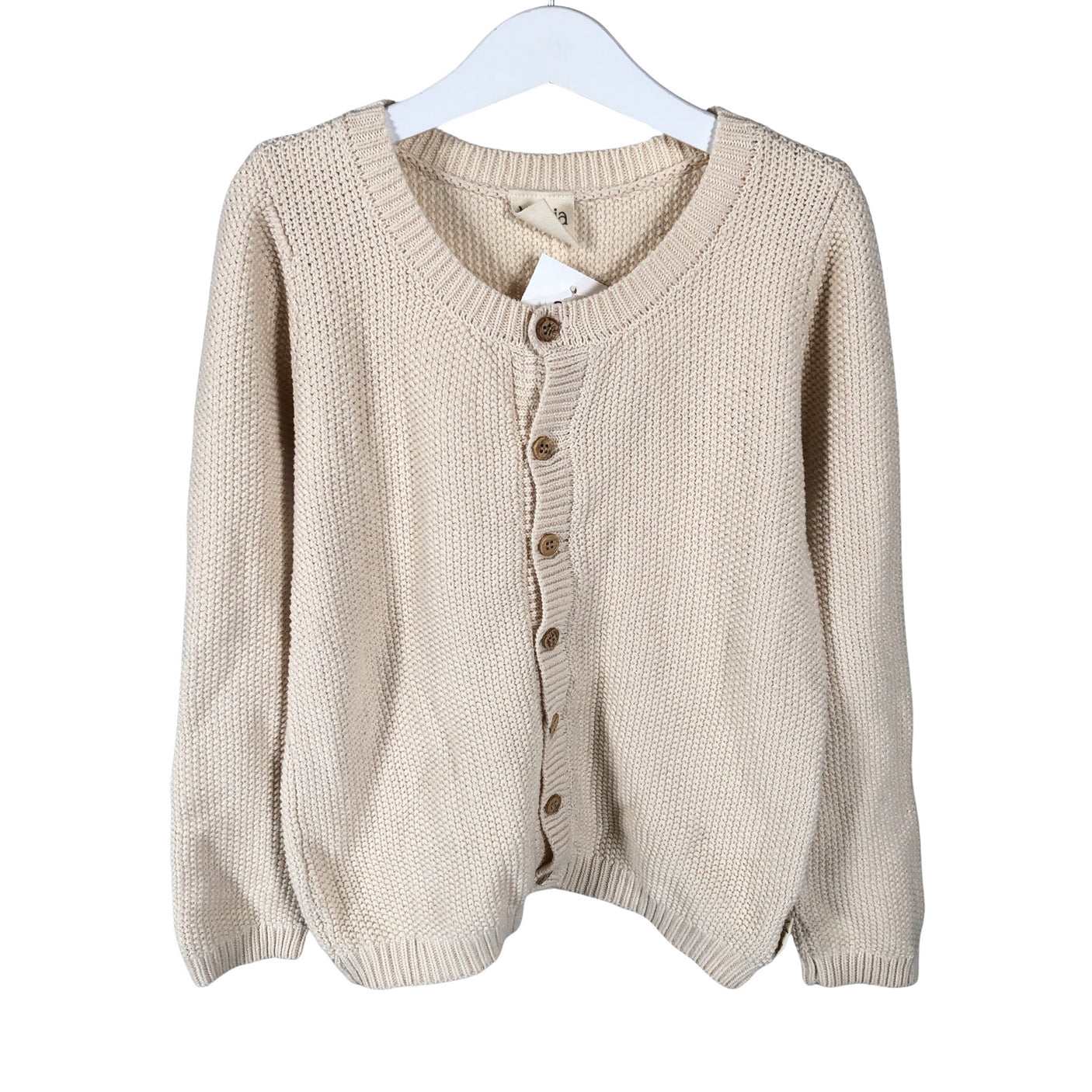 Tyttöjen Ma-ia Family - Neuletakki, koko 116 - 122 - Beige (1)
