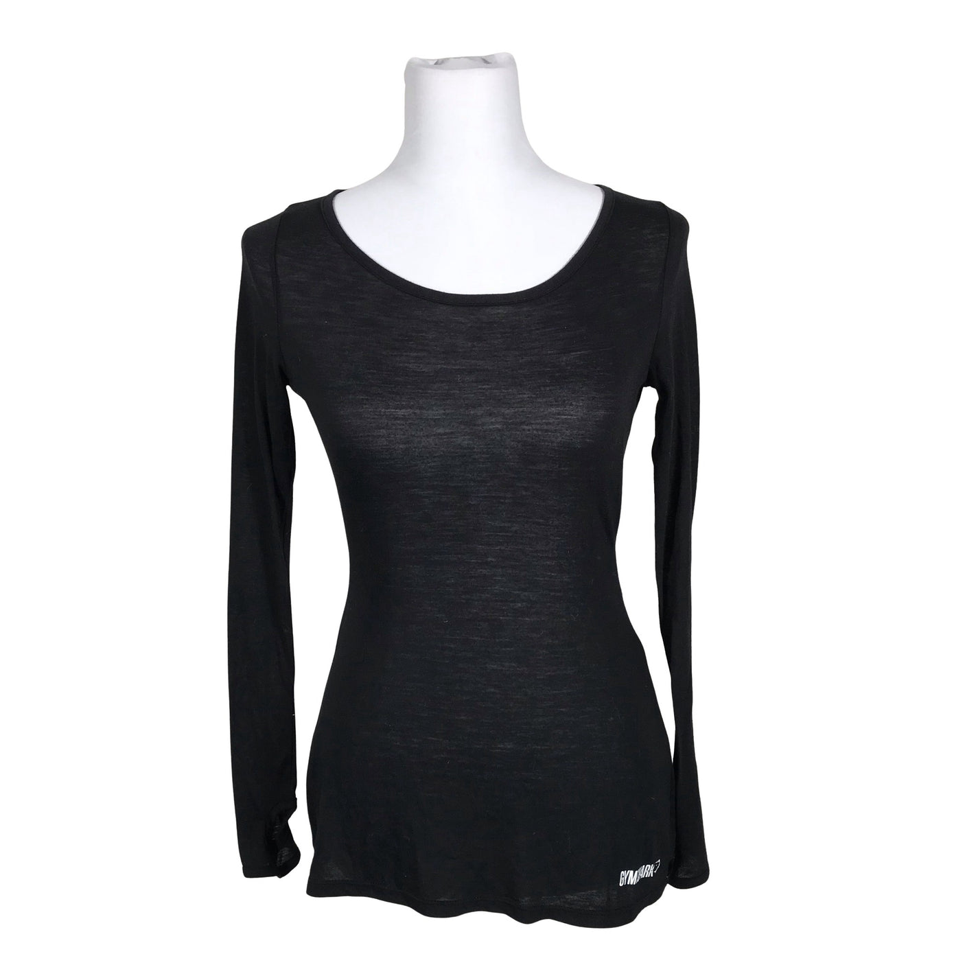 Naisten Gymshark - Urheilupaita, pitkät hihat, koko 38 - Musta (1)