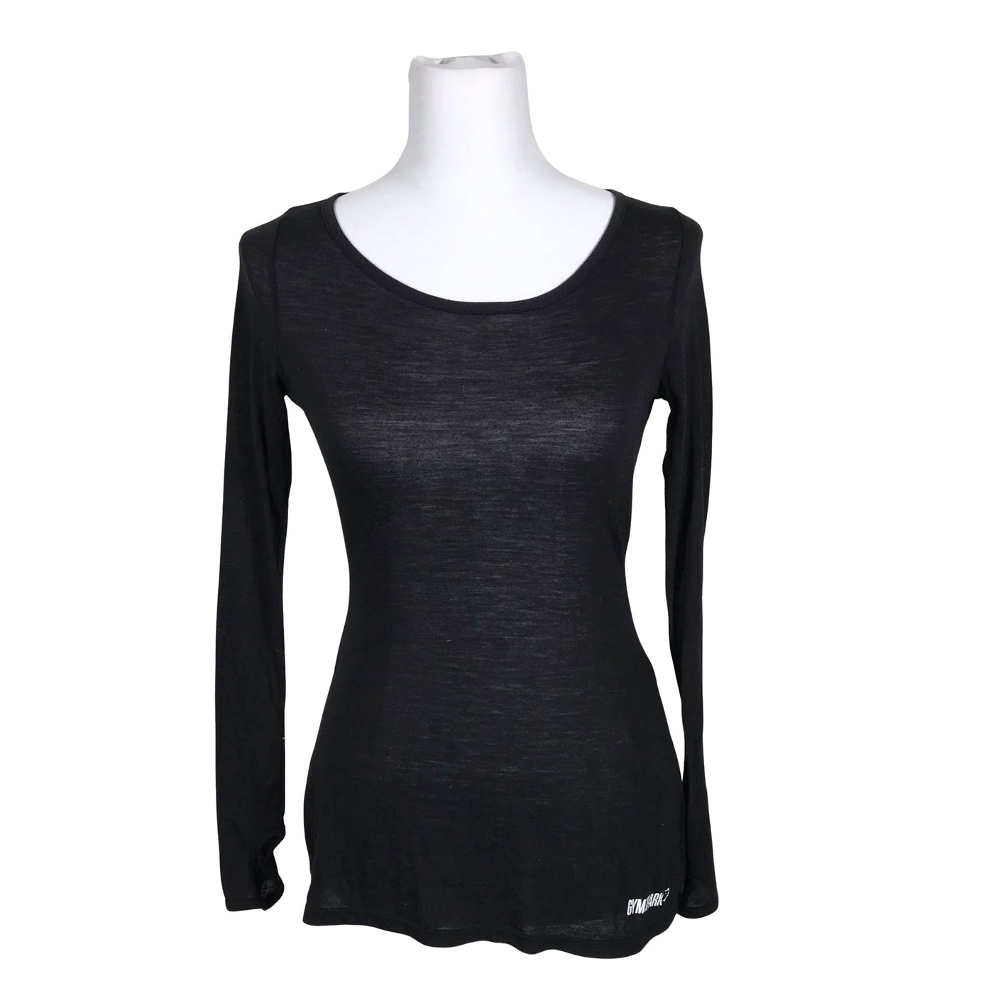 Naisten Gymshark - Urheilupaita, pitkät hihat, koko 38 - Musta (2)