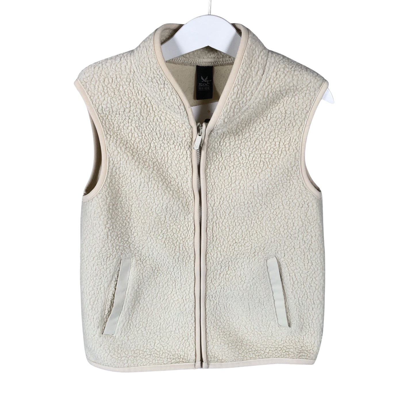 Unisex Soc - Fleeceliivi, koko 122 - 128 - Luonnonvalkoinen (1)