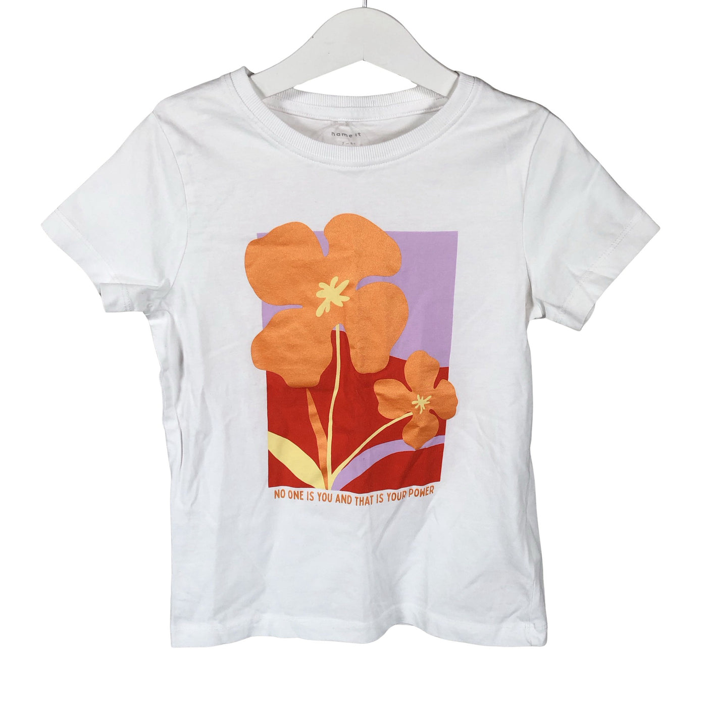 Tyttöjen Name It - T-paita, koko 122 - 128 - Valkoinen (1)