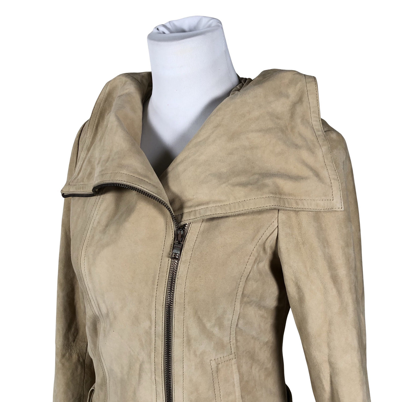 Naisten Esprit - Nahkatakki, koko 38 - Beige (3)