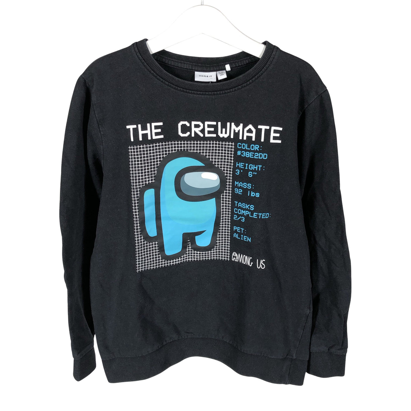 Unisex Name It - Collegepaita, koko 134 - 140 - Musta (1)