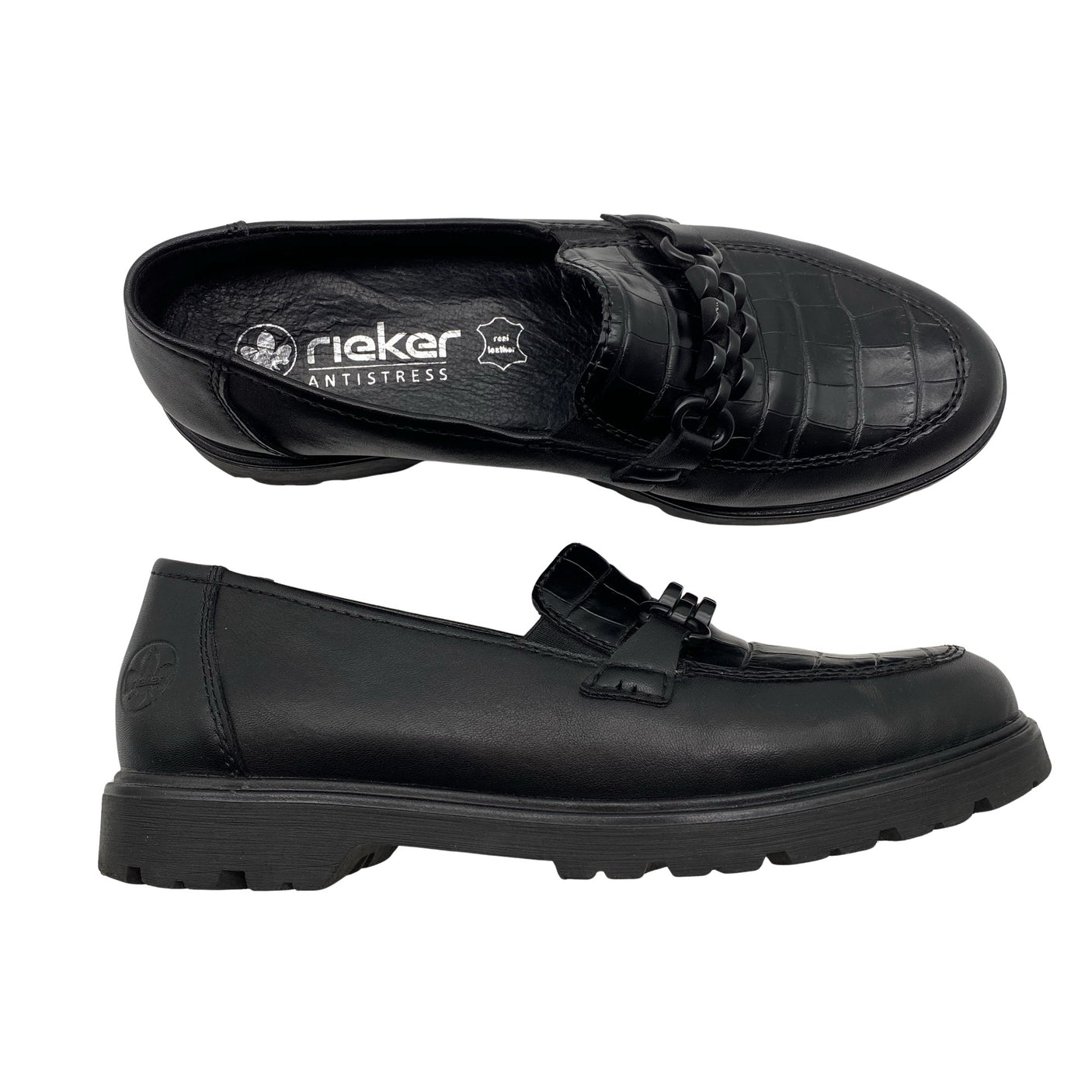 Naisten Rieker - Loaferit, koko 39 - Musta (1)