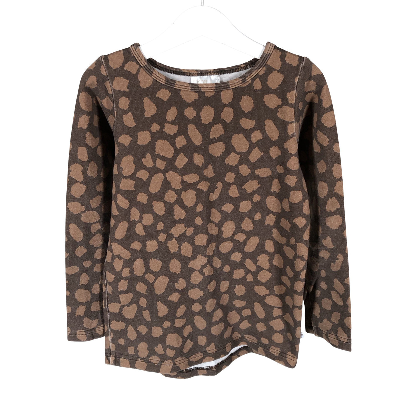 Unisex Poiu - Trikoopaita, koko 122 - 128 - Ruskea (1)