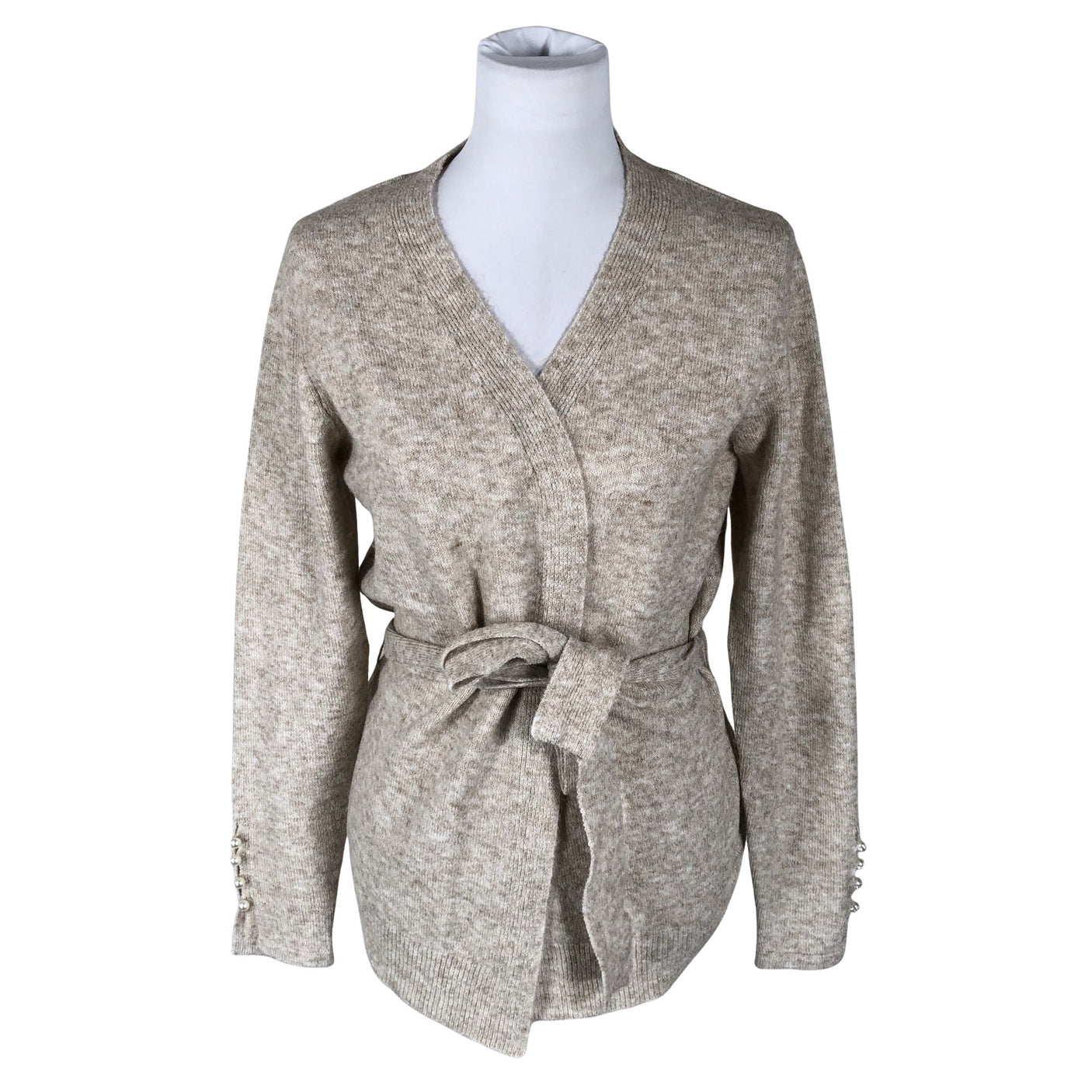 Naisten Ichi - Neuletakki, koko 38 - Beige (1)