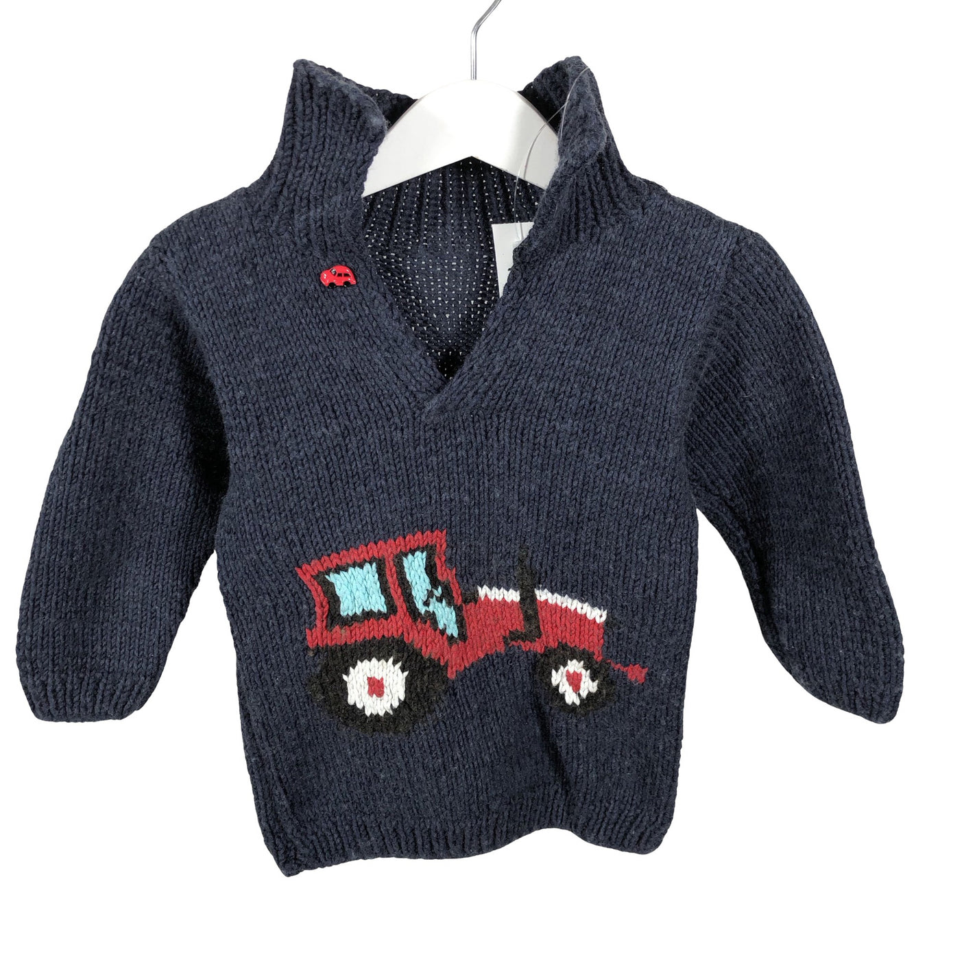 Poikien Handmade - Neulepaita, koko 92 - 98 - Sininen (1)