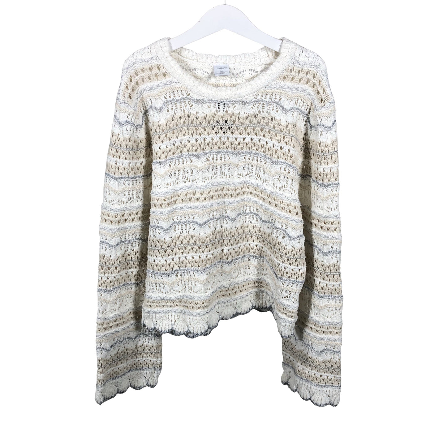 Tyttöjen Lindex - Neulepaita, koko 152 - 158 - Valkoinen (1)