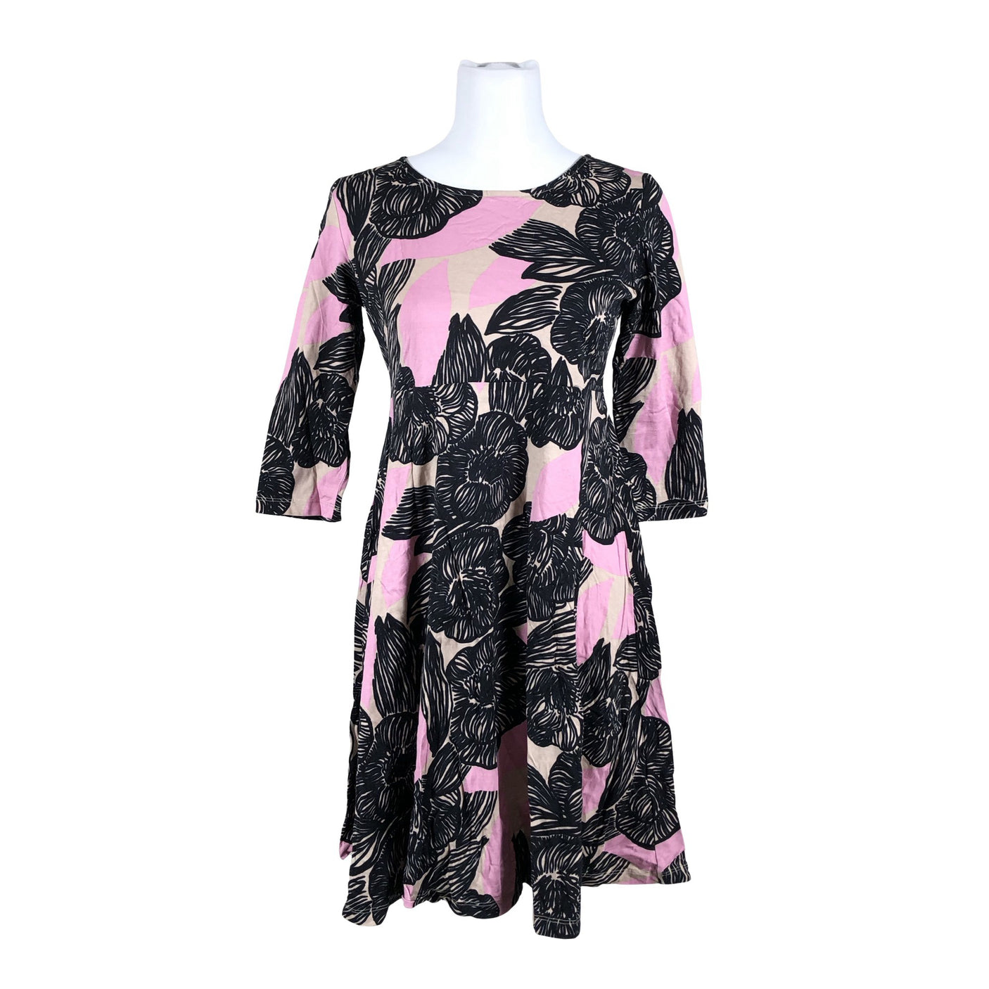 Naisten Marimekko - Trikoomekko, koko 38 - Vaaleanpunainen (1)