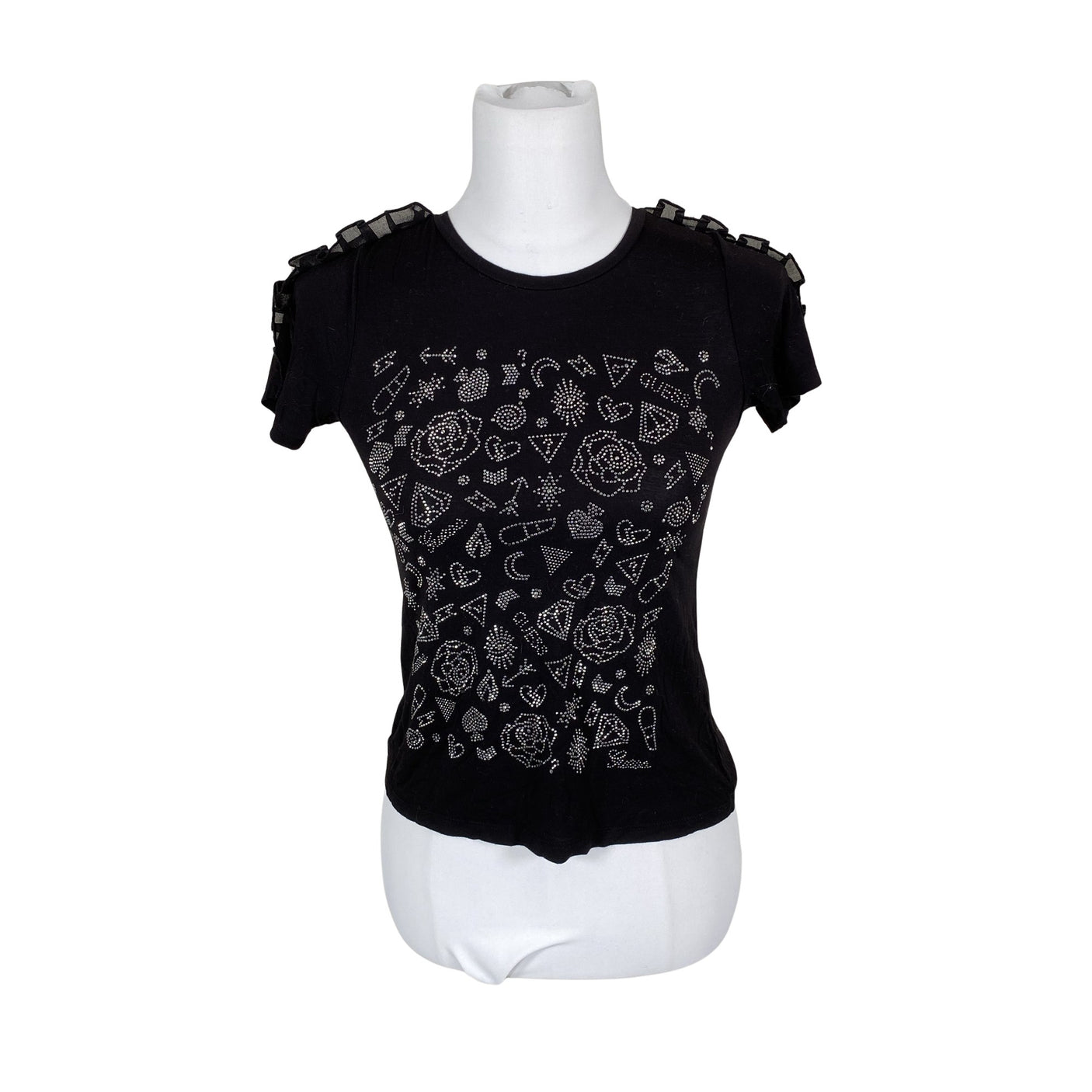 Naisten Guess - T-paita, koko 34 - Musta (1)
