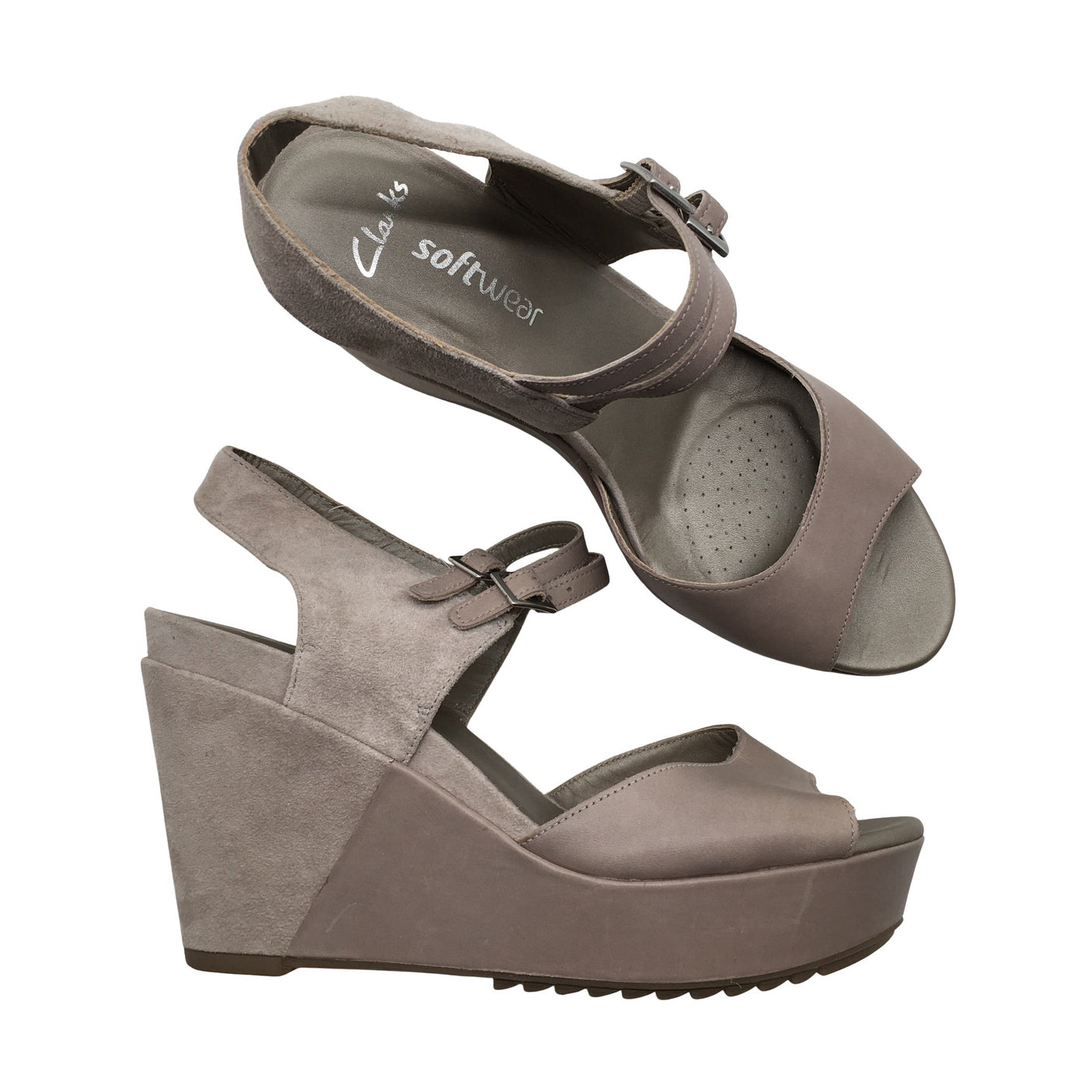 Naisten Clarks - Kiilakorkosandaalit, koko 40 - Beige (1)