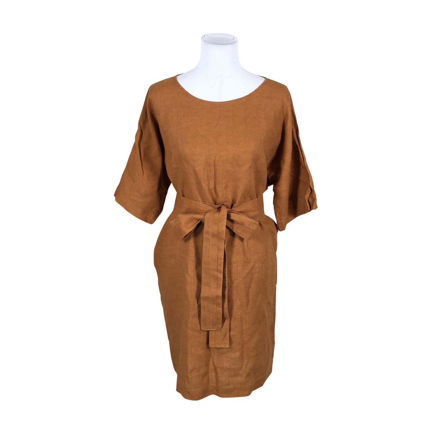 Naisten Wavy Linen - Kangasmekko, koko 38 - Ruskea (1)