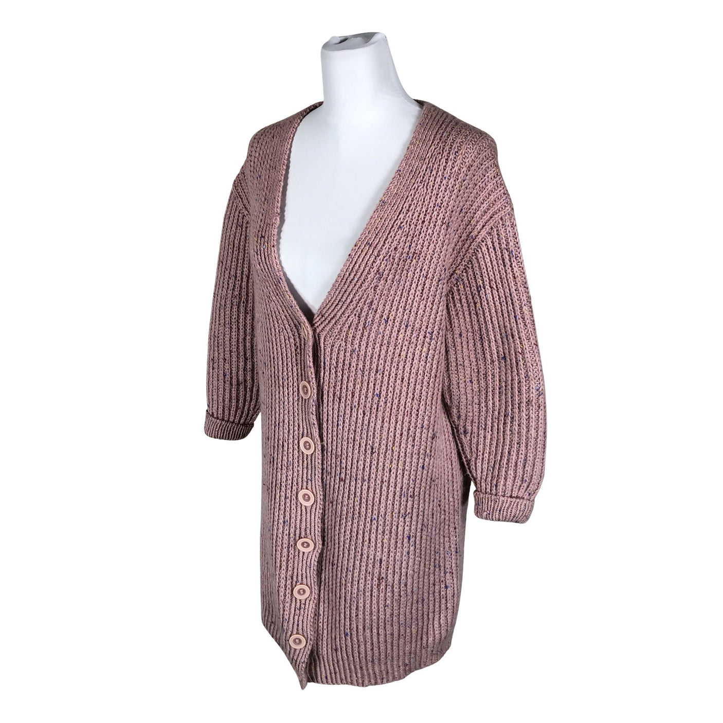 Naisten Handmade - Neuletakki, koko 40 - Vaaleanpunainen (3)