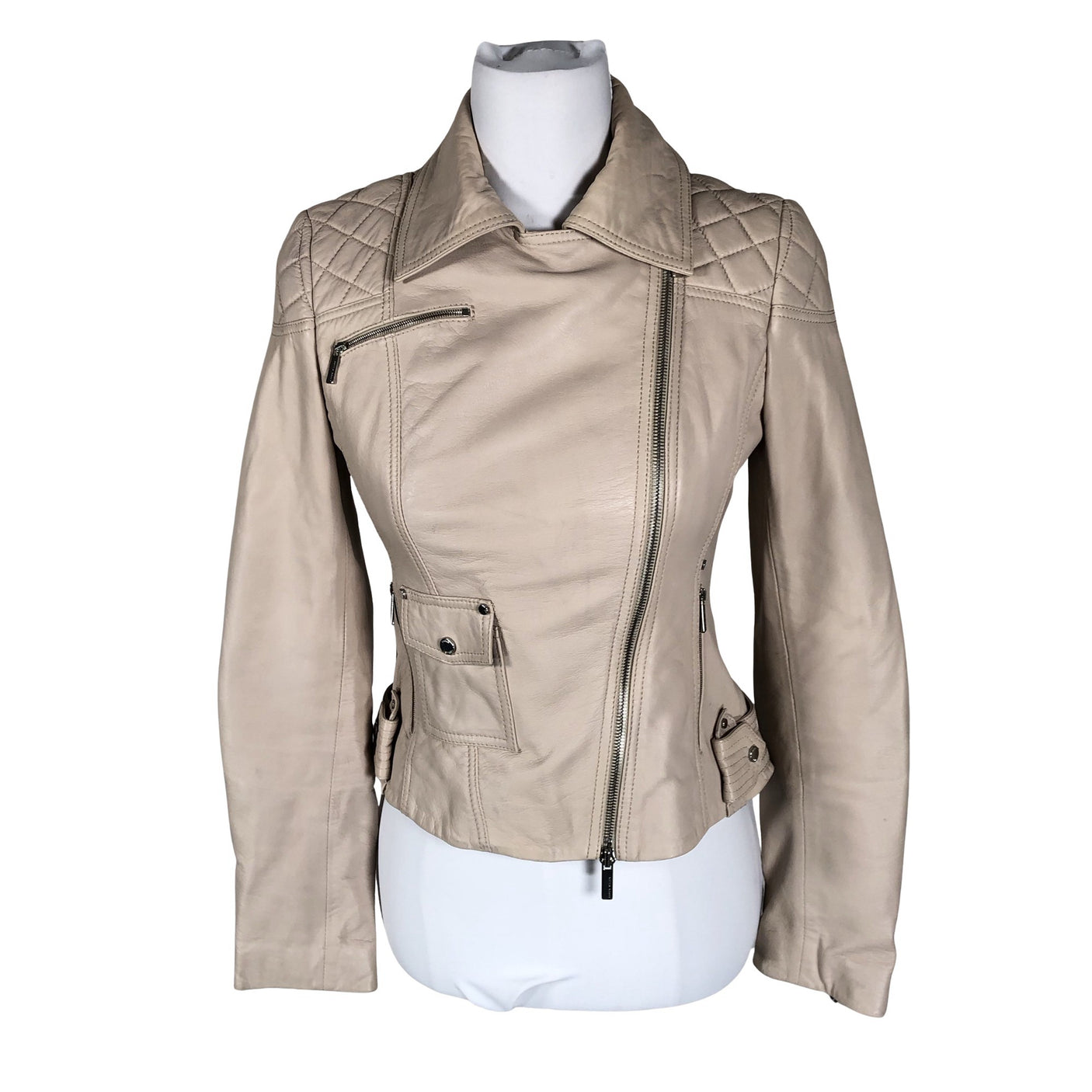 Naisten Karen Millen - Nahkatakki, koko 36 - Beige (1)