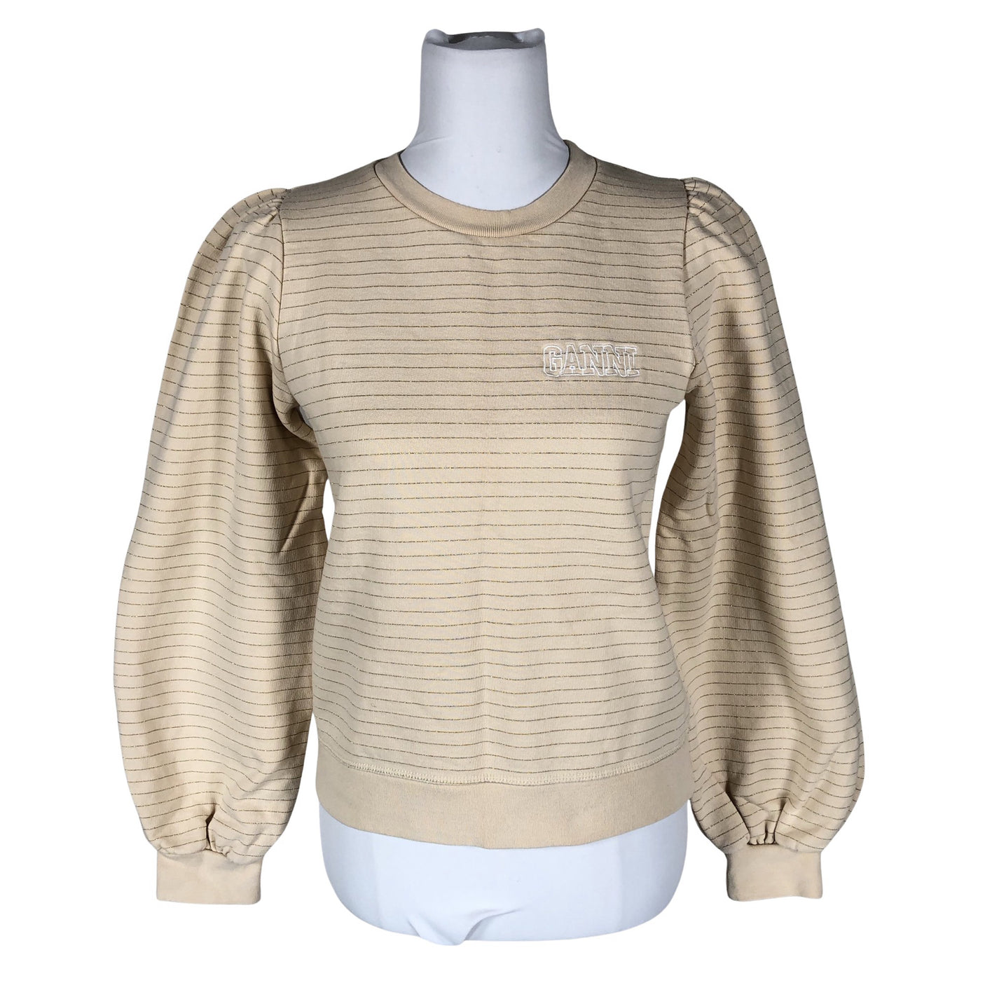 Naisten Ganni - Collegepaita, koko 36 - Beige (1)