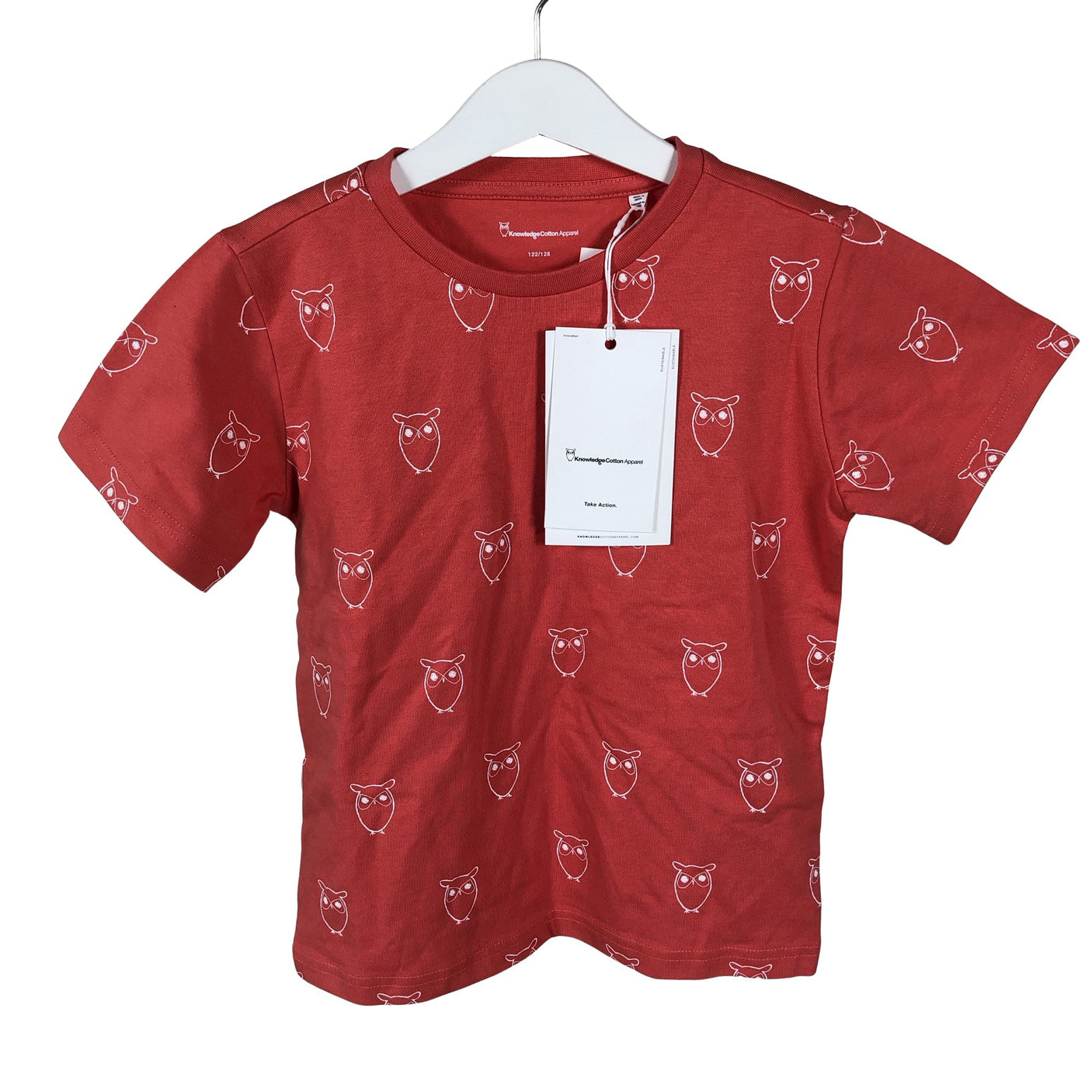 Unisex Knowledge Cotton Apparel - T-paita, koko 122 - 128 - Oranssi (1)