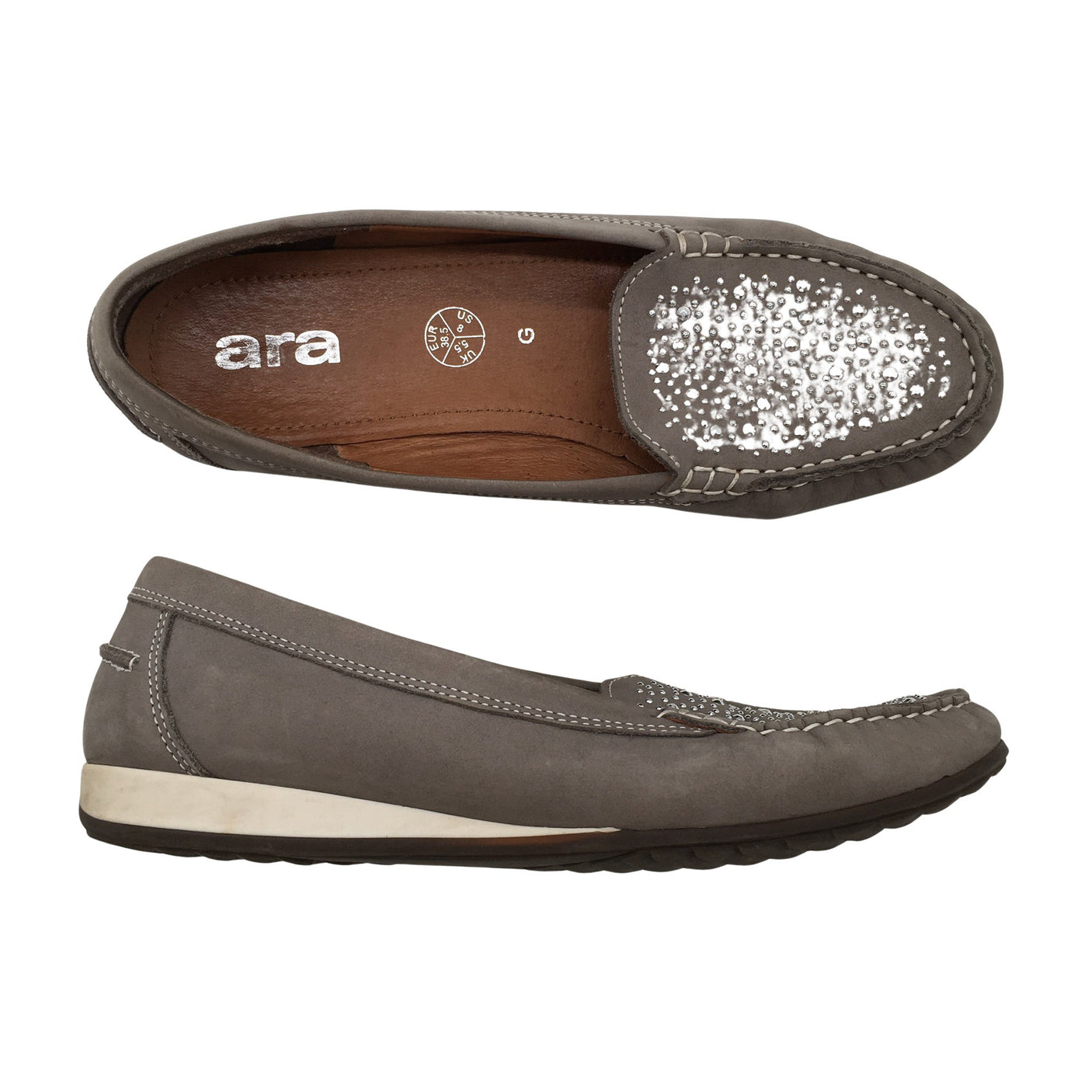 Naisten Ara - Loaferit, koko 38 - Harmaa (1)