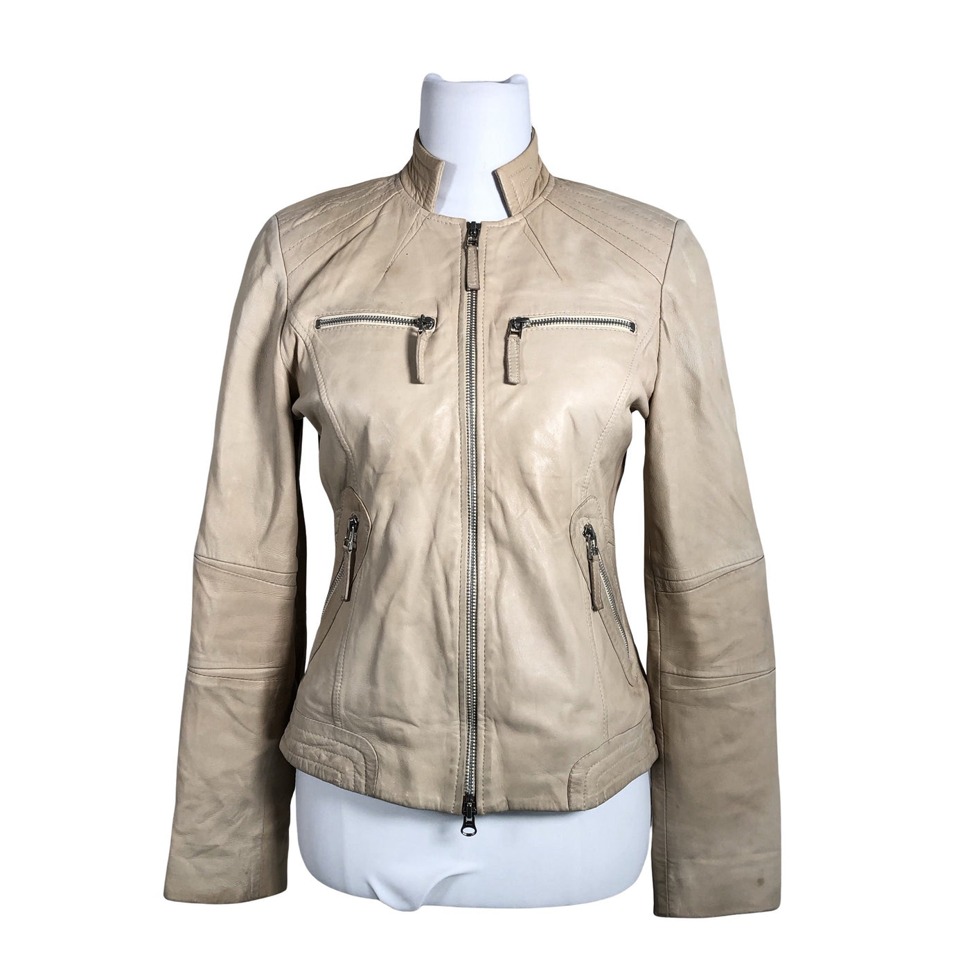 Naisten Ajatar - Nahkatakki, koko 36 - Beige (1)
