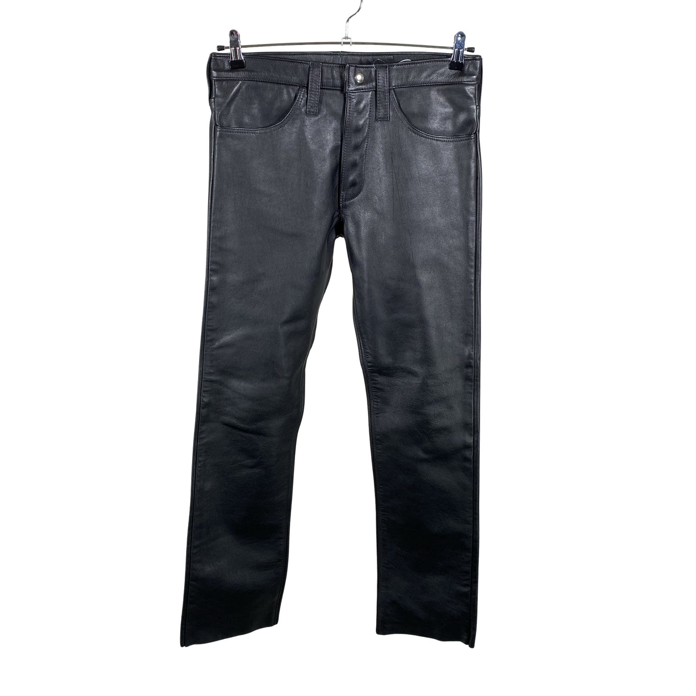 Naisten Handmade - Nahkahousut, koko W33 - Musta (1)