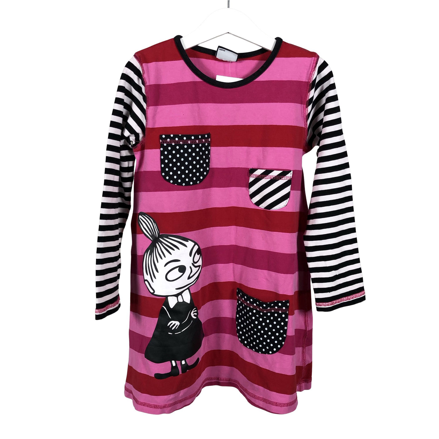 Tyttöjen Lindex - Trikoomekko, koko 116 - 122 - Pinkki (1)