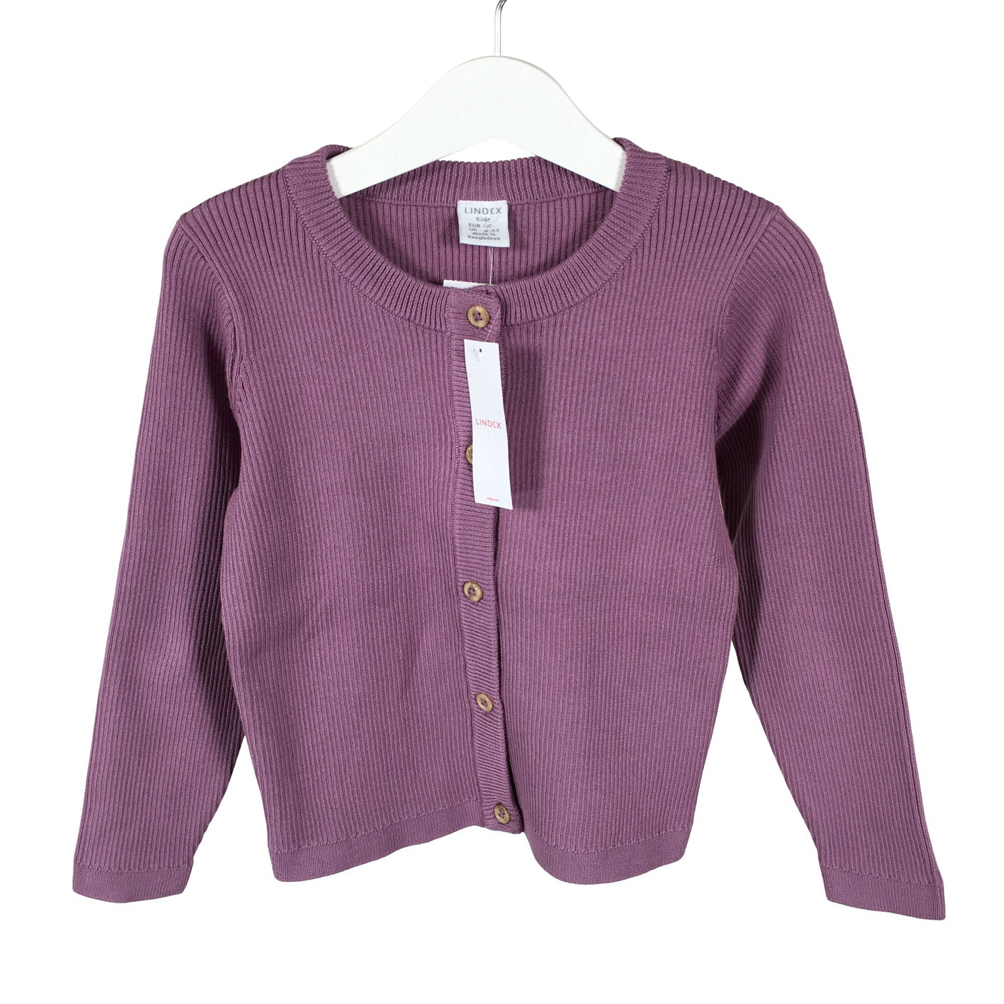 Tyttöjen Lindex - Neuletakki, koko 104 - 110 - Violetti (1)