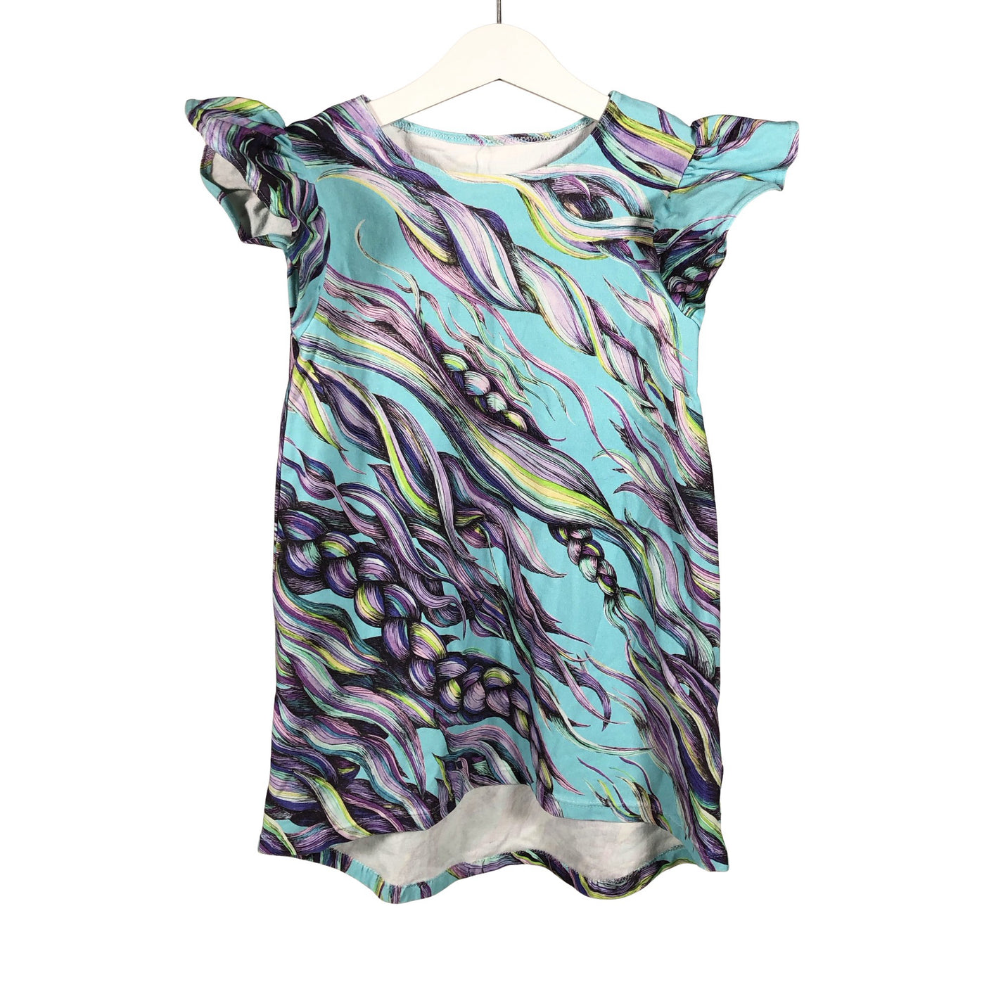 Tyttöjen Handmade - Collegemekko, koko 104 - 110 - Turkoosi (1)
