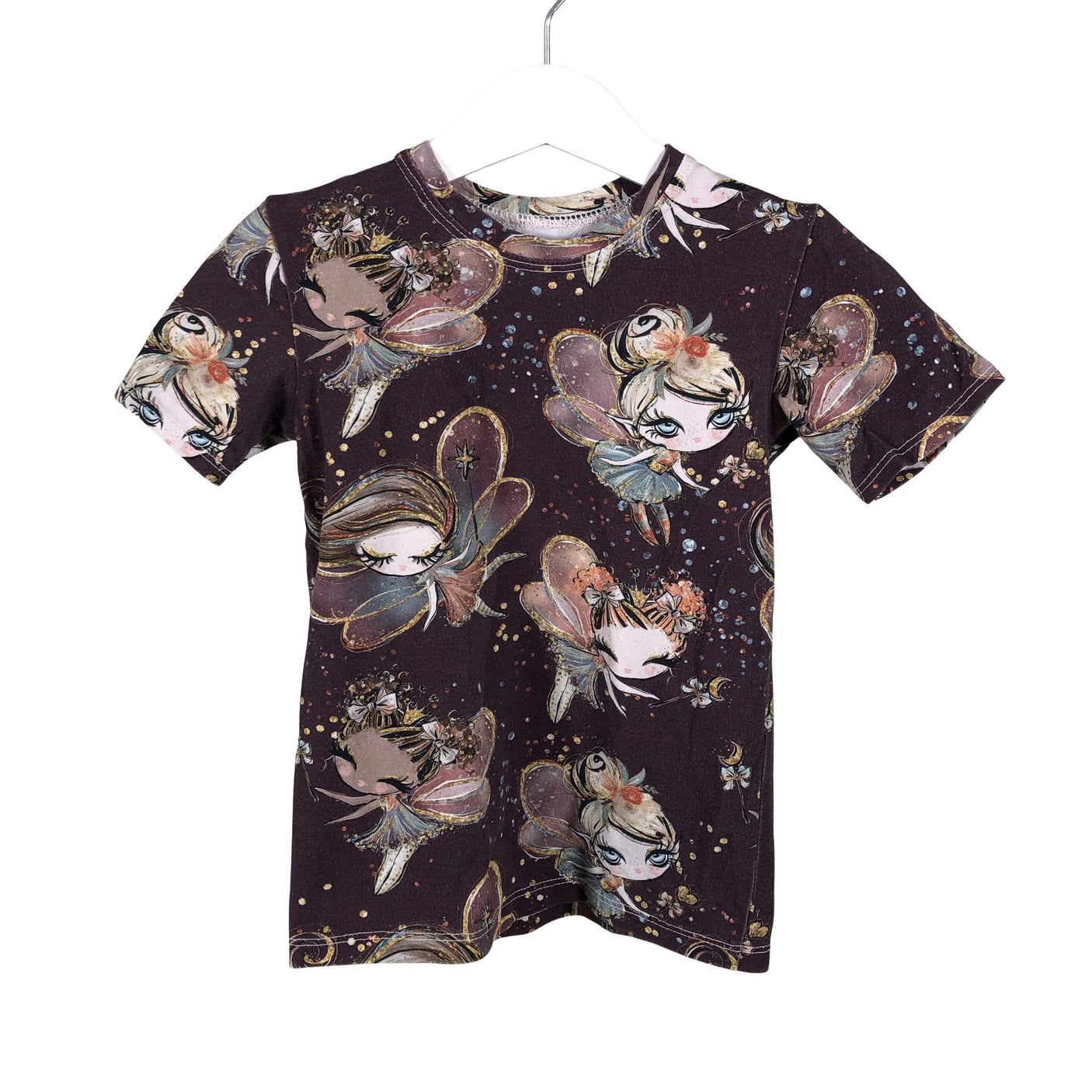Tyttöjen Handmade - T-paita, koko 104 - 110 - Viininpunainen (1)