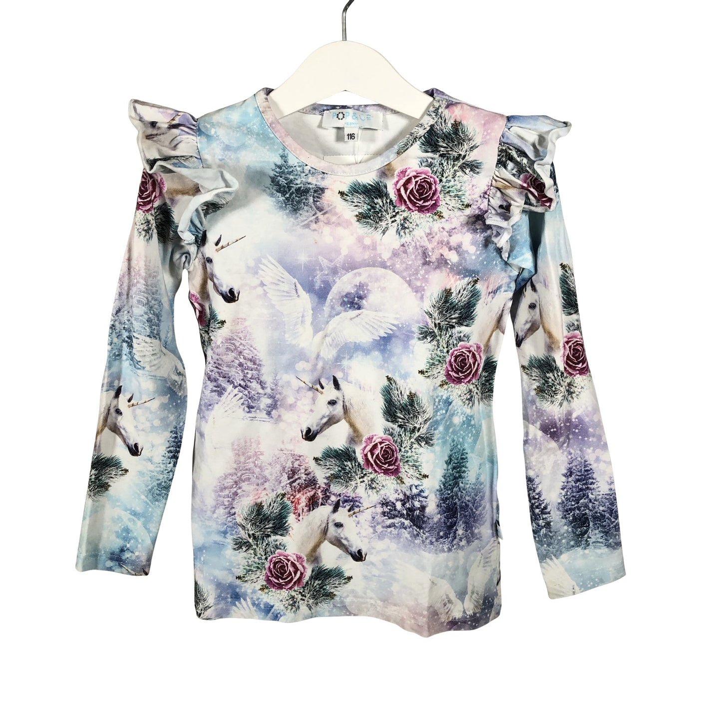 Tyttöjen Pop & Co Helsinki - Trikoopaita, koko 110 - 116 - Violetti (1)