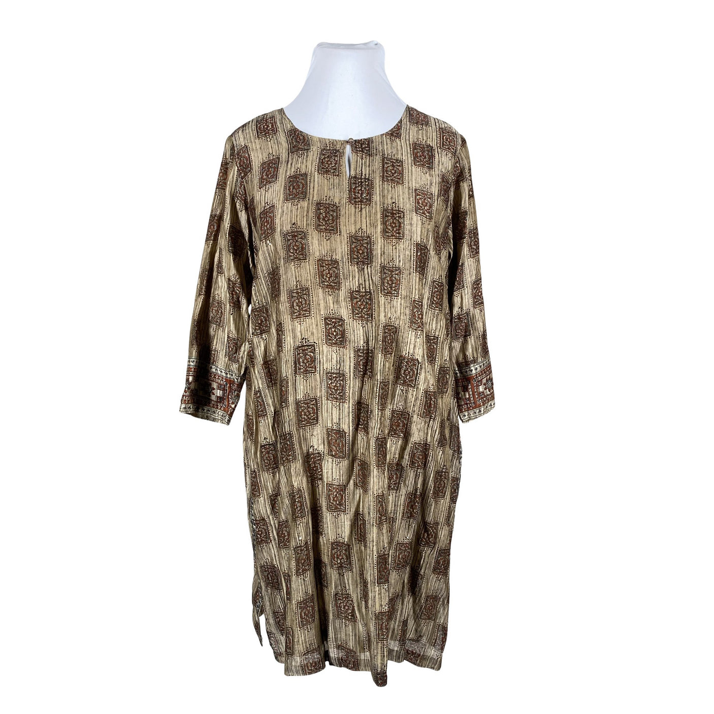 Naisten Fabindia - Kangasmekko, koko 44 - Beige (1)