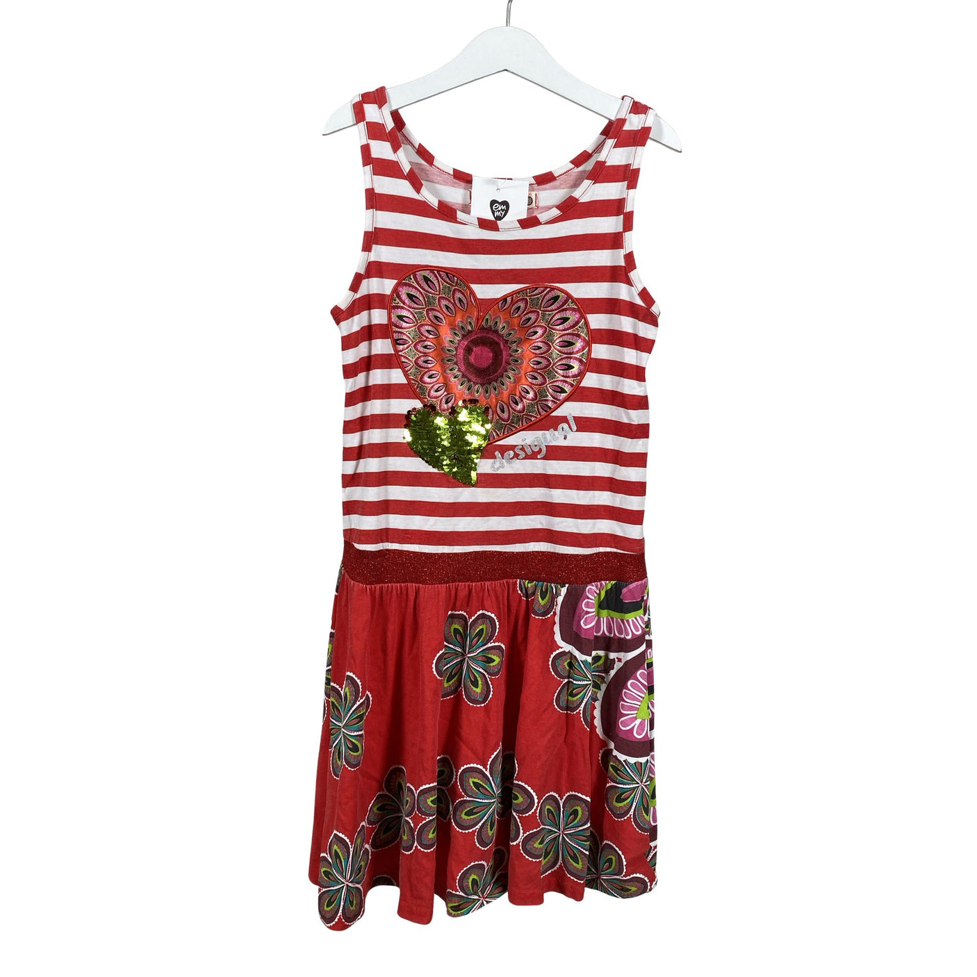 Tyttöjen Desigual - Trikoomekko, koko 146 - 152 - Punainen (1)