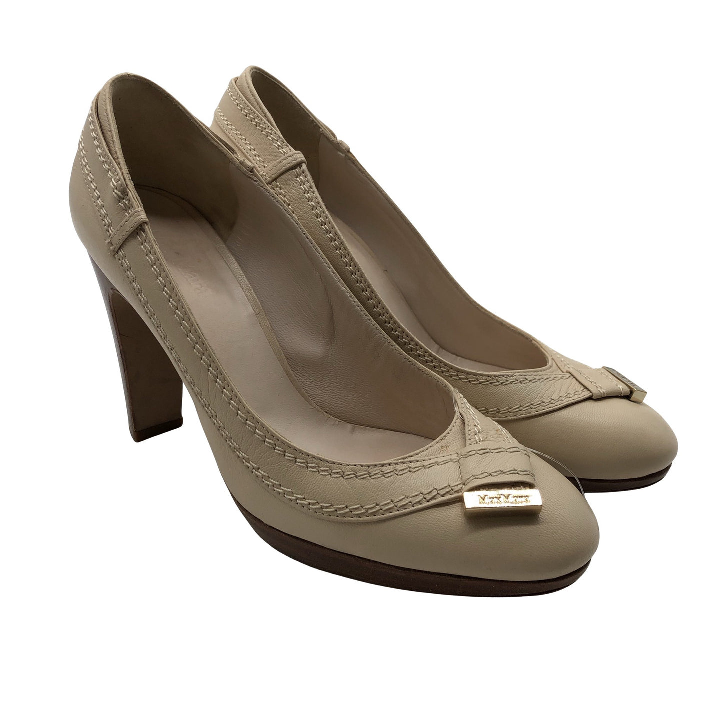 Naisten MaxMara - Korkokengät, koko 37 - Beige (2)