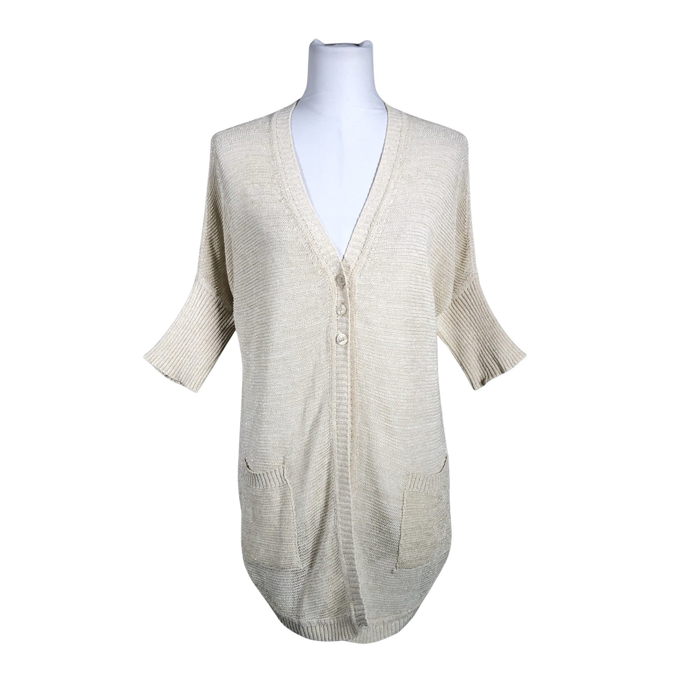 Naisten Maria Bellentani - Neuletakki, koko 38 - Beige (1)