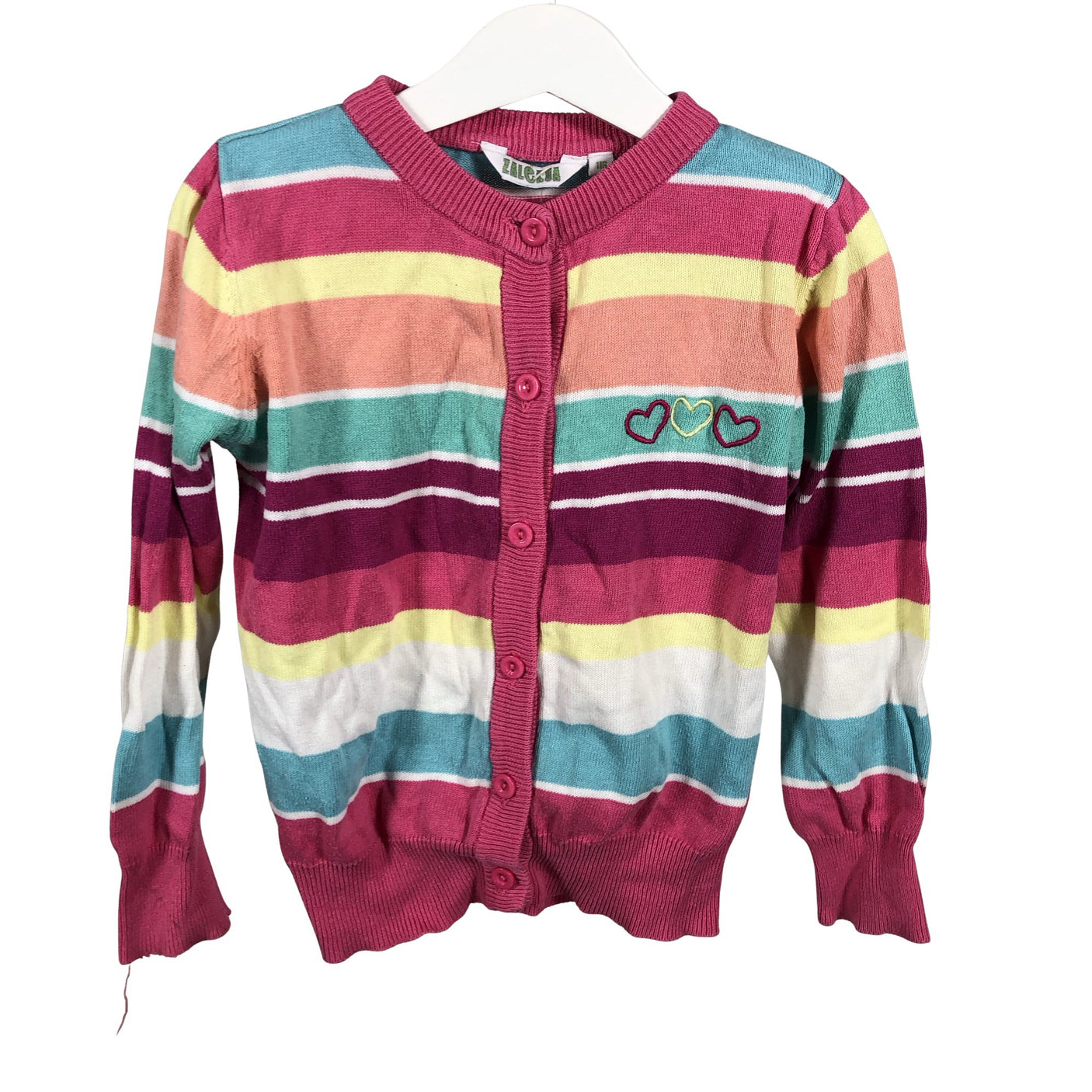 Tyttöjen Zalekua - Neuletakki, koko 110 - 116 - Pinkki (1)