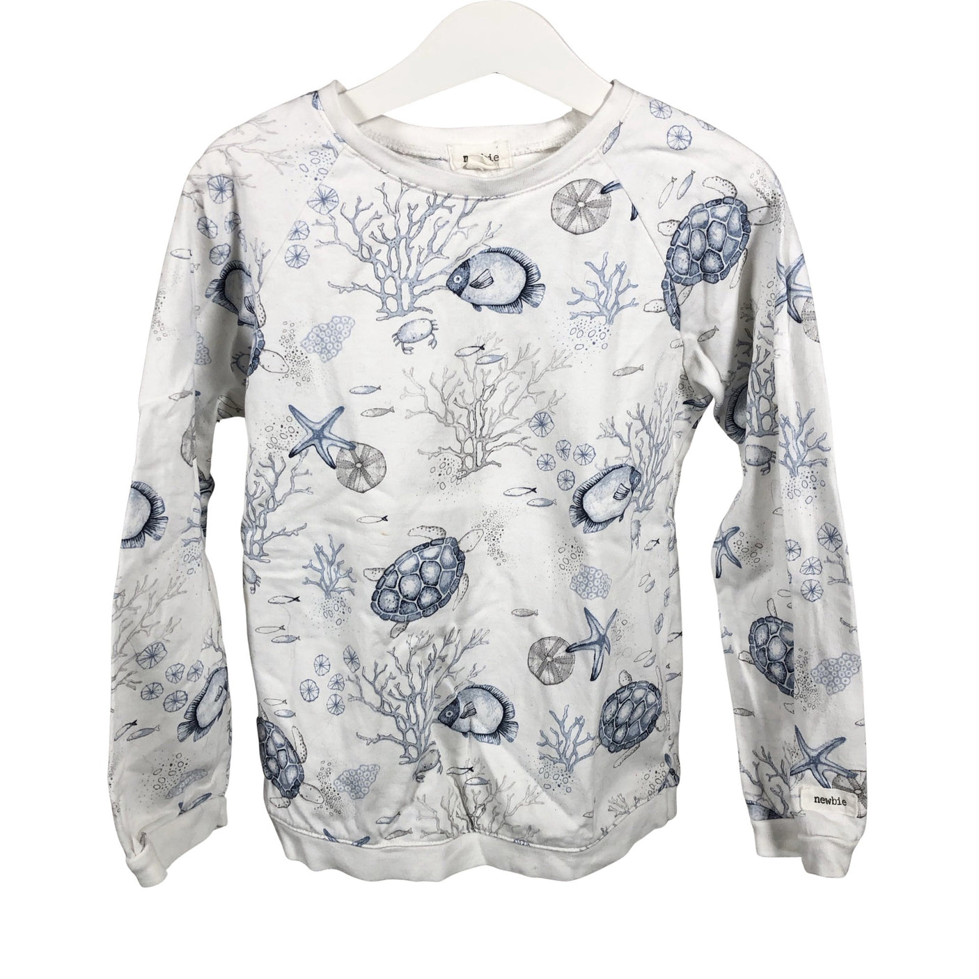 Unisex Newbie - Collegepaita, koko 110 - 116 - Valkoinen (1)