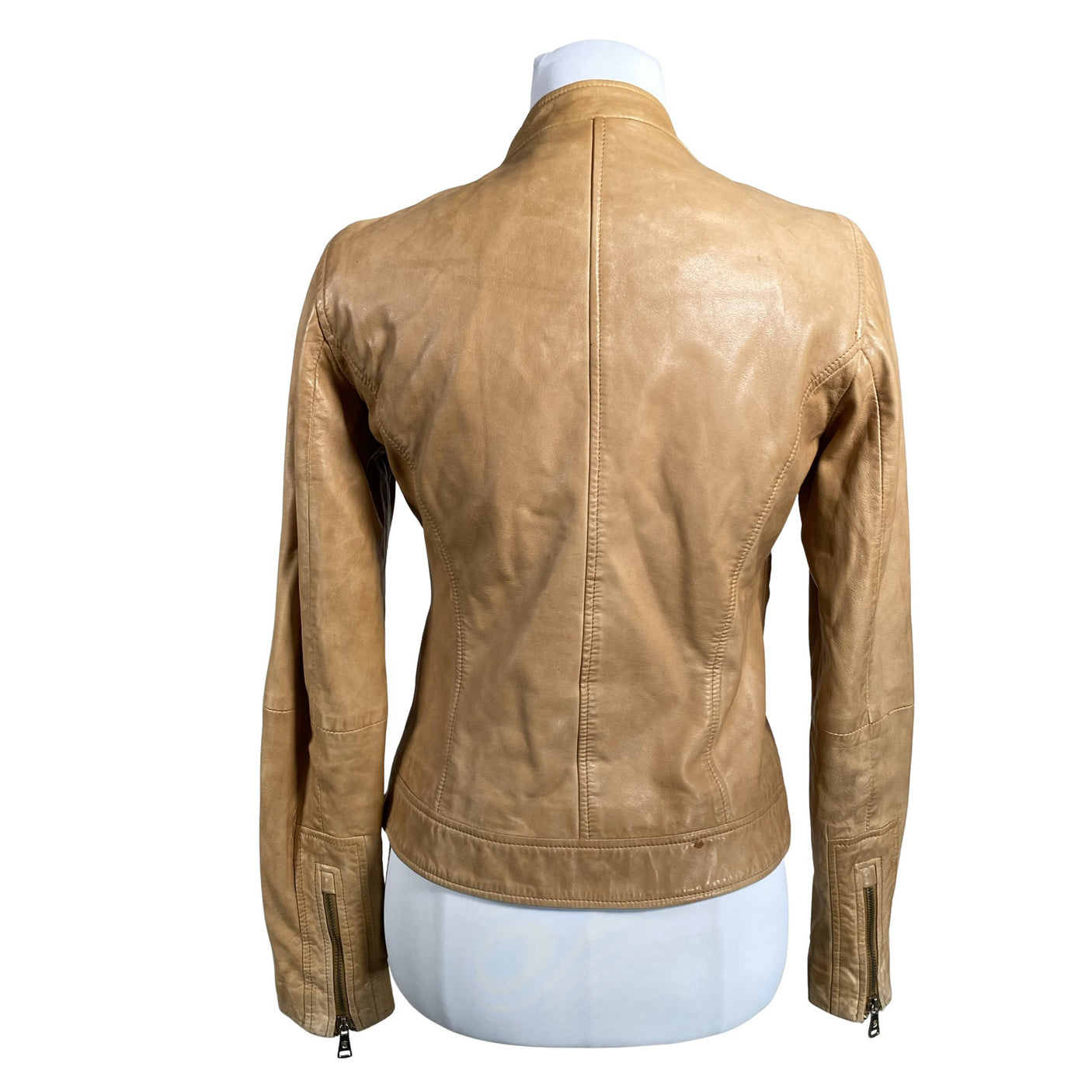 Naisten Massimo Dutti - Nahkatakki, koko 36 - Ruskea (2)