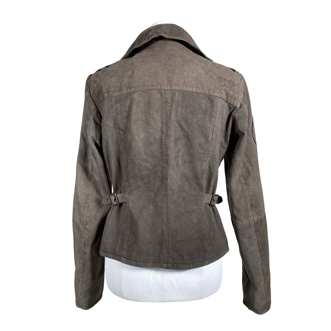 Naisten Superdry - Nahkatakki, koko 38 - Ruskea (2)