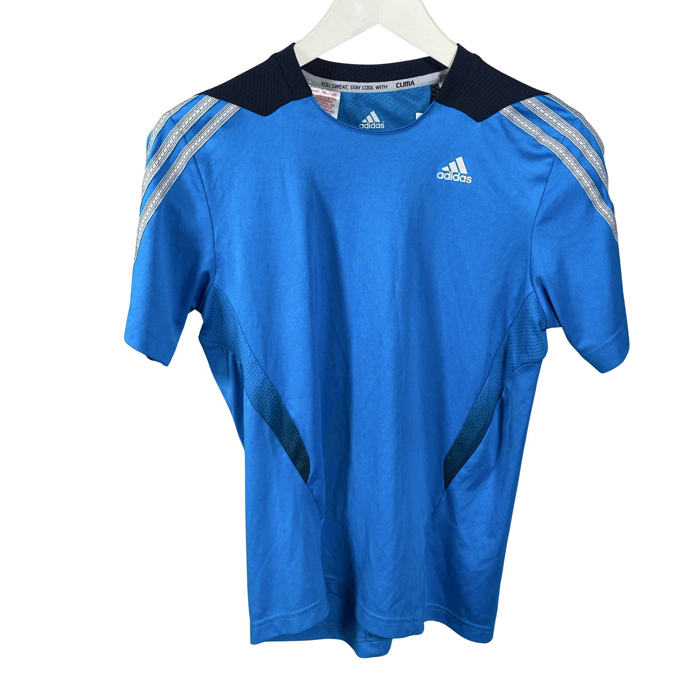 Poikien Adidas - Urheilupaita, lyhyet hihat, koko 158 - 164 - Sininen (1)
