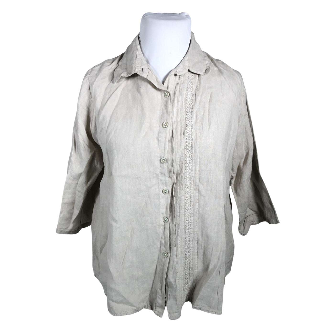 Naisten Puro Lino - Pusero, koko 46 - Beige (1)